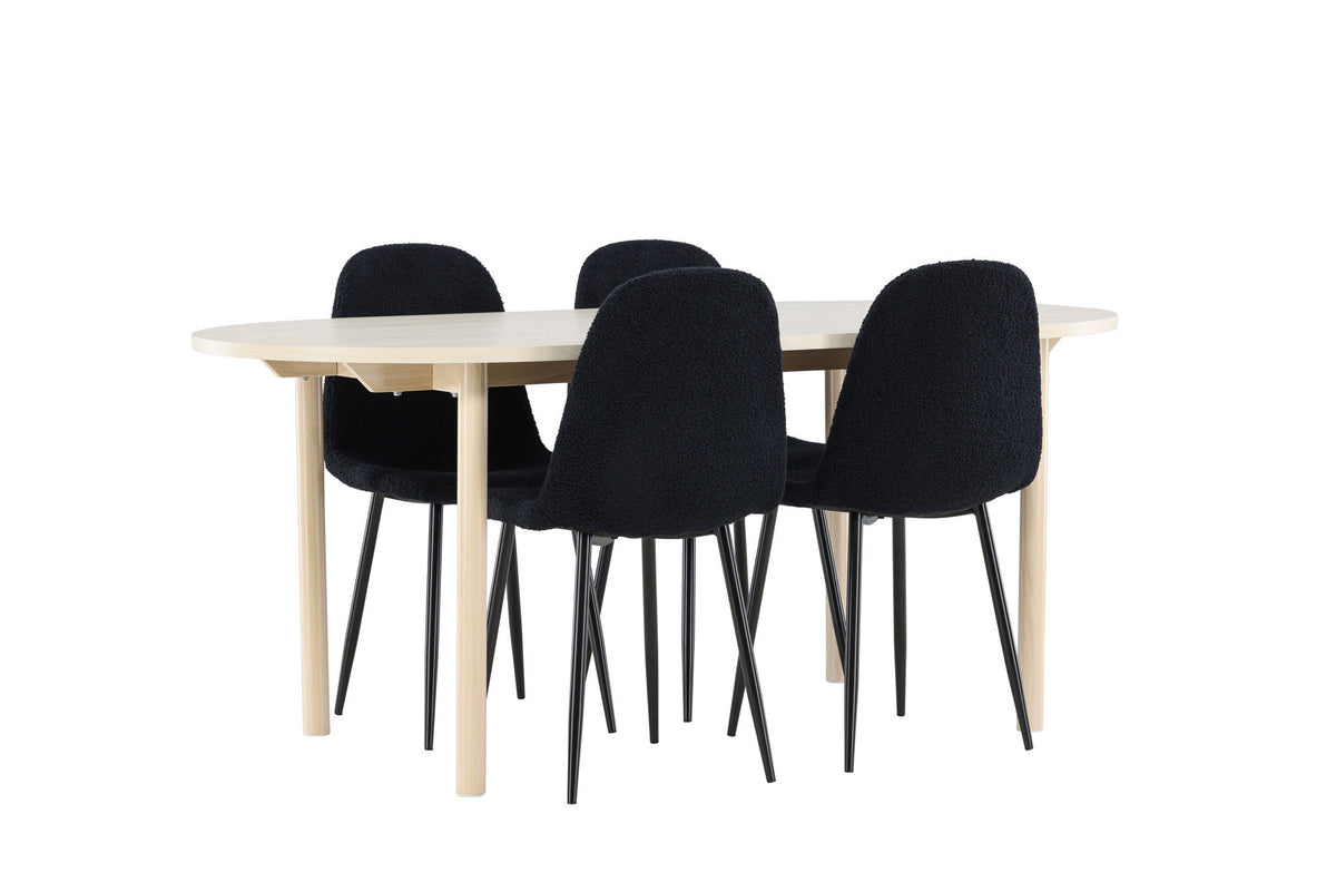 Andy Esstisch mit Polar Stühlen in Schwarz präsentiert im Onlineshop von KAQTU Design AG. Esszimmerset ist von Venture Home