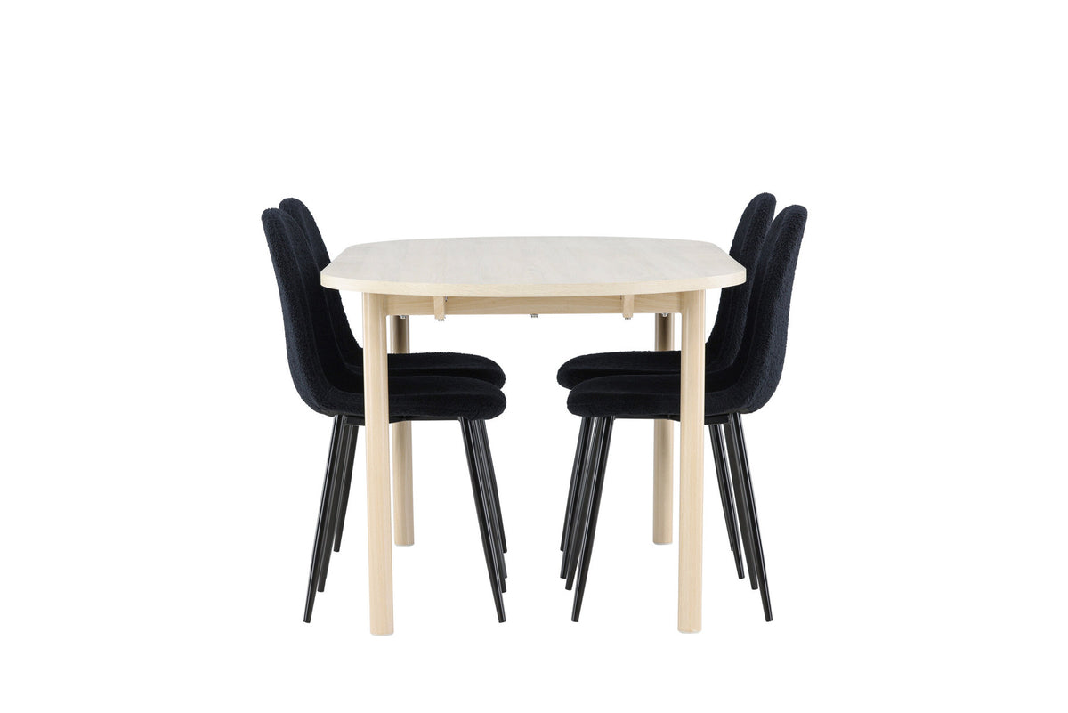 Andy Esstisch mit Polar Stühlen in Schwarz präsentiert im Onlineshop von KAQTU Design AG. Esszimmerset ist von Venture Home