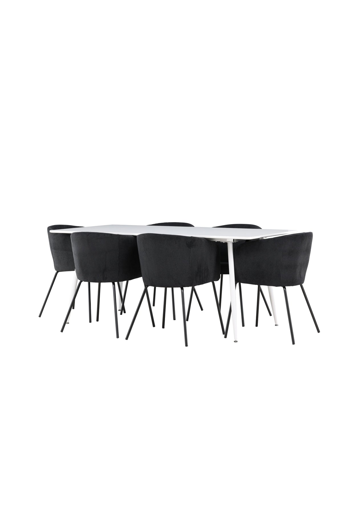 Silar Esstisch mit Stühlen von Berit in Schwarz präsentiert im Onlineshop von KAQTU Design AG. Esszimmerset ist von Venture Home