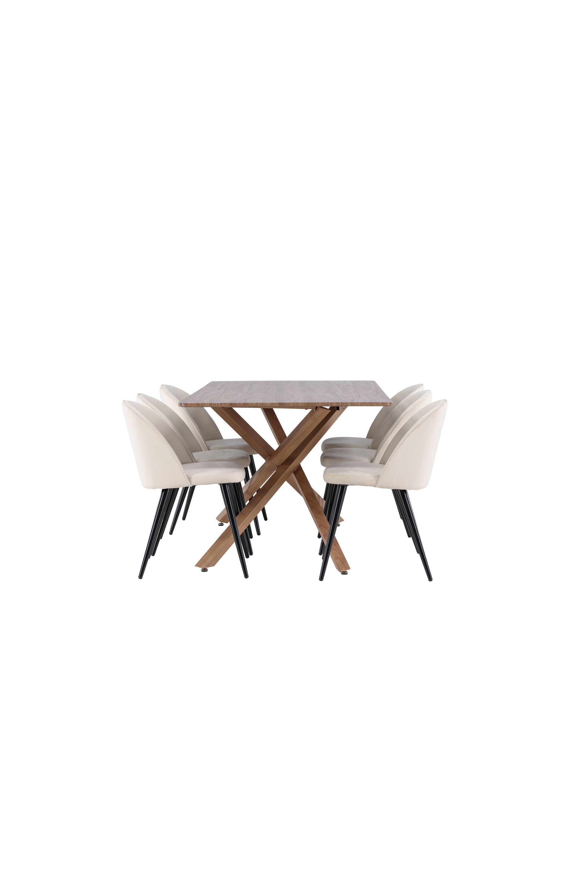 Piazza Esstisch mit Velvet Stühlen in  präsentiert im Onlineshop von KAQTU Design AG. Esszimmerset ist von Venture Home