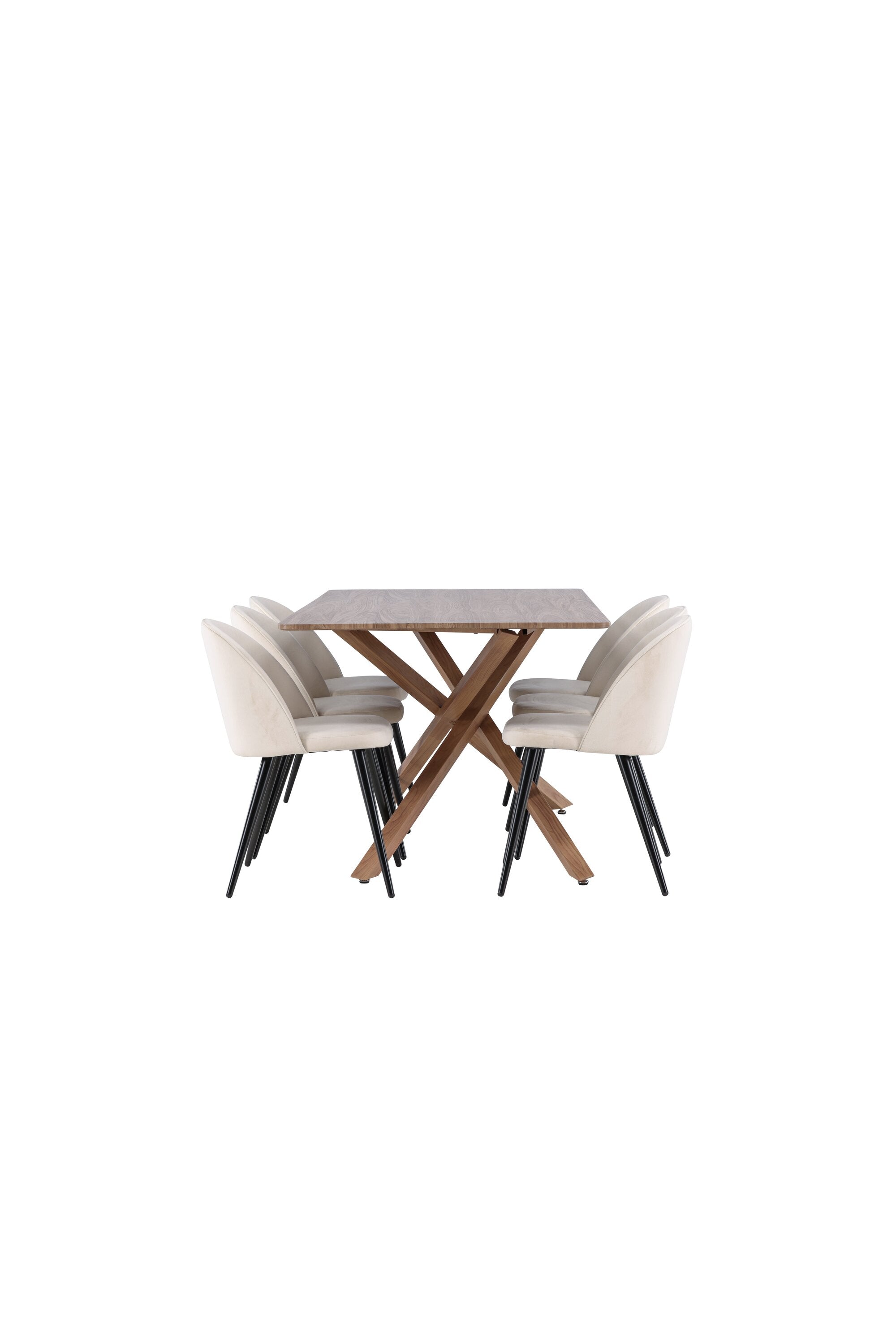 Piazza Esstisch mit Velvet Stühlen in  präsentiert im Onlineshop von KAQTU Design AG. Esszimmerset ist von Venture Home