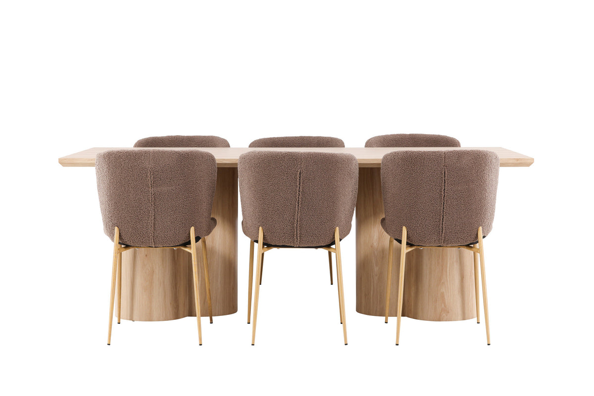 Olivia Esstisch mit Modesto Stühlen in Braun präsentiert im Onlineshop von KAQTU Design AG. Esszimmerset ist von Venture Home