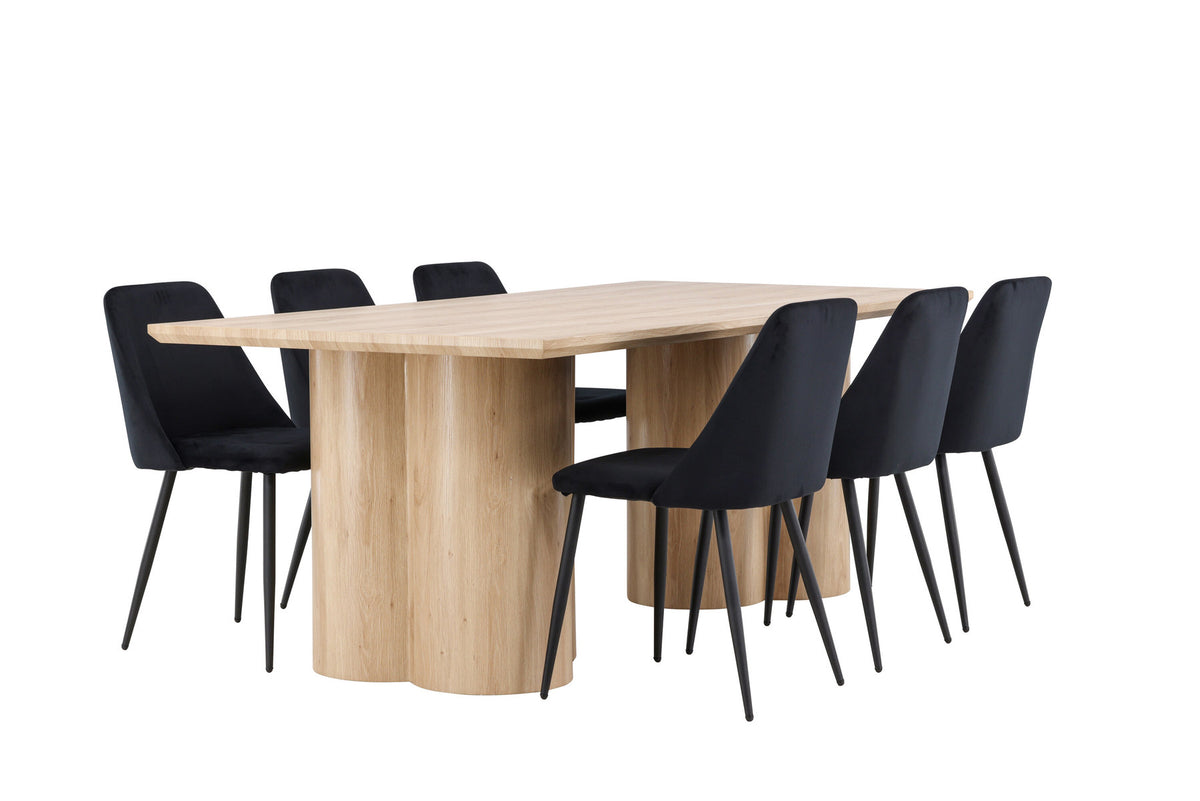 Olivia Esstisch mit Night Stühlen in Schwarz präsentiert im Onlineshop von KAQTU Design AG. Esszimmerset ist von Venture Home