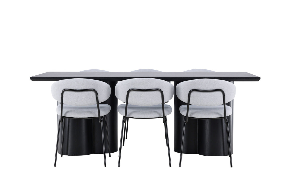 Esstisch Olivia mit Stühlen Chico in Blau präsentiert im Onlineshop von KAQTU Design AG. Esszimmerset ist von Venture Home
