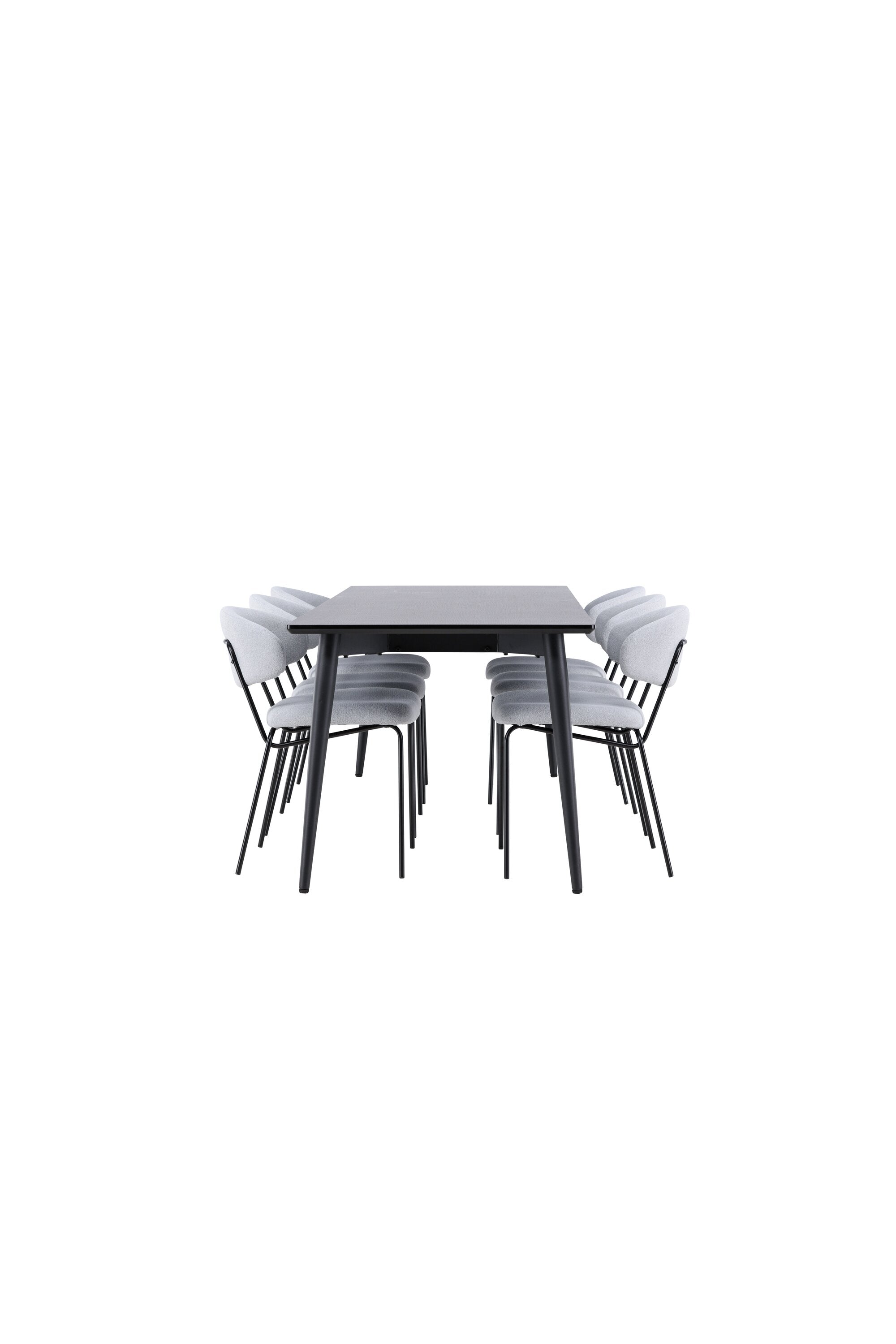 Ellis Esstisch mit Chico Stühlen in  präsentiert im Onlineshop von KAQTU Design AG. Esszimmerset ist von Venture Home