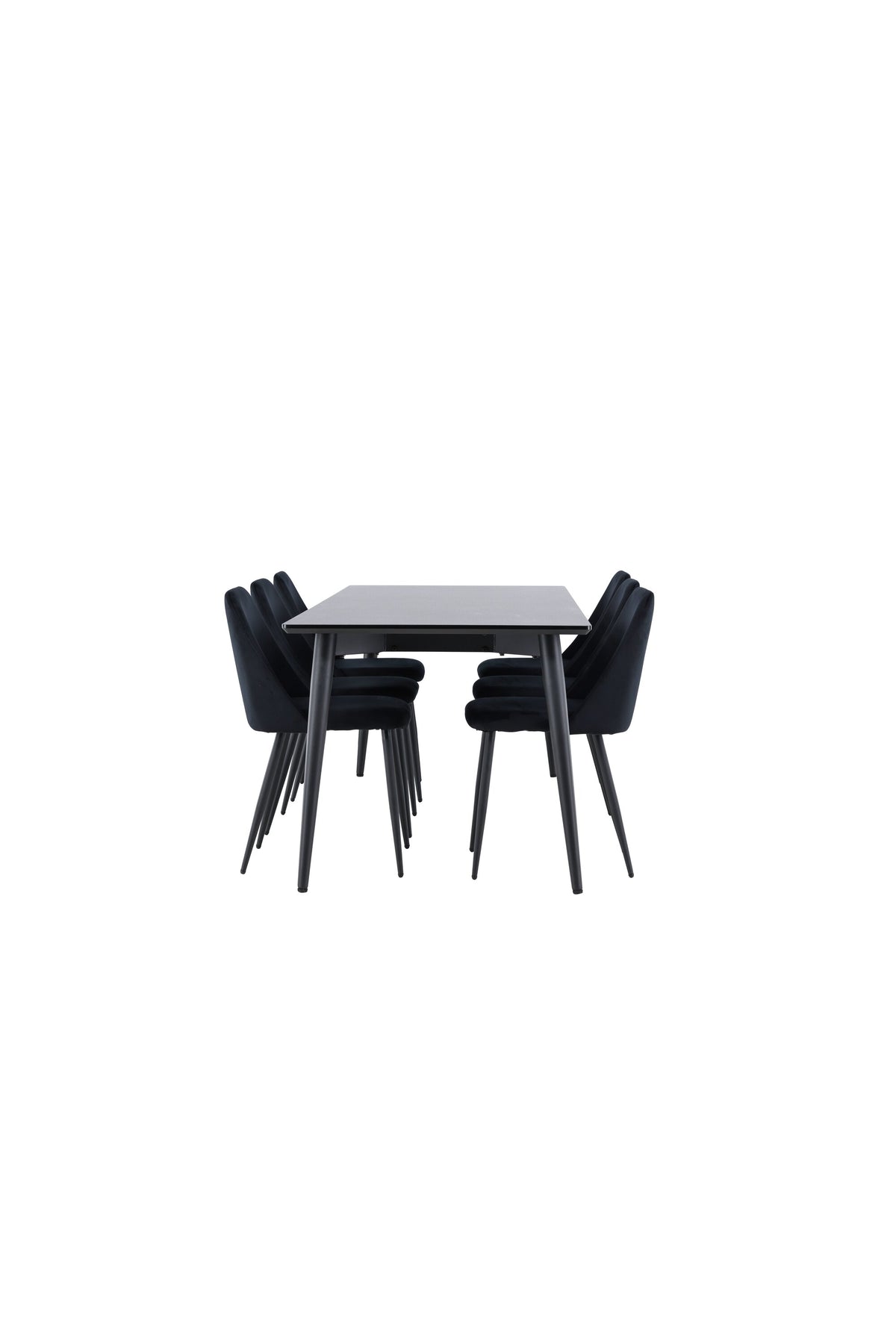 Esstisch Ellis mit Night Stühlen in Schwarz präsentiert im Onlineshop von KAQTU Design AG. Esszimmerset ist von Venture Home