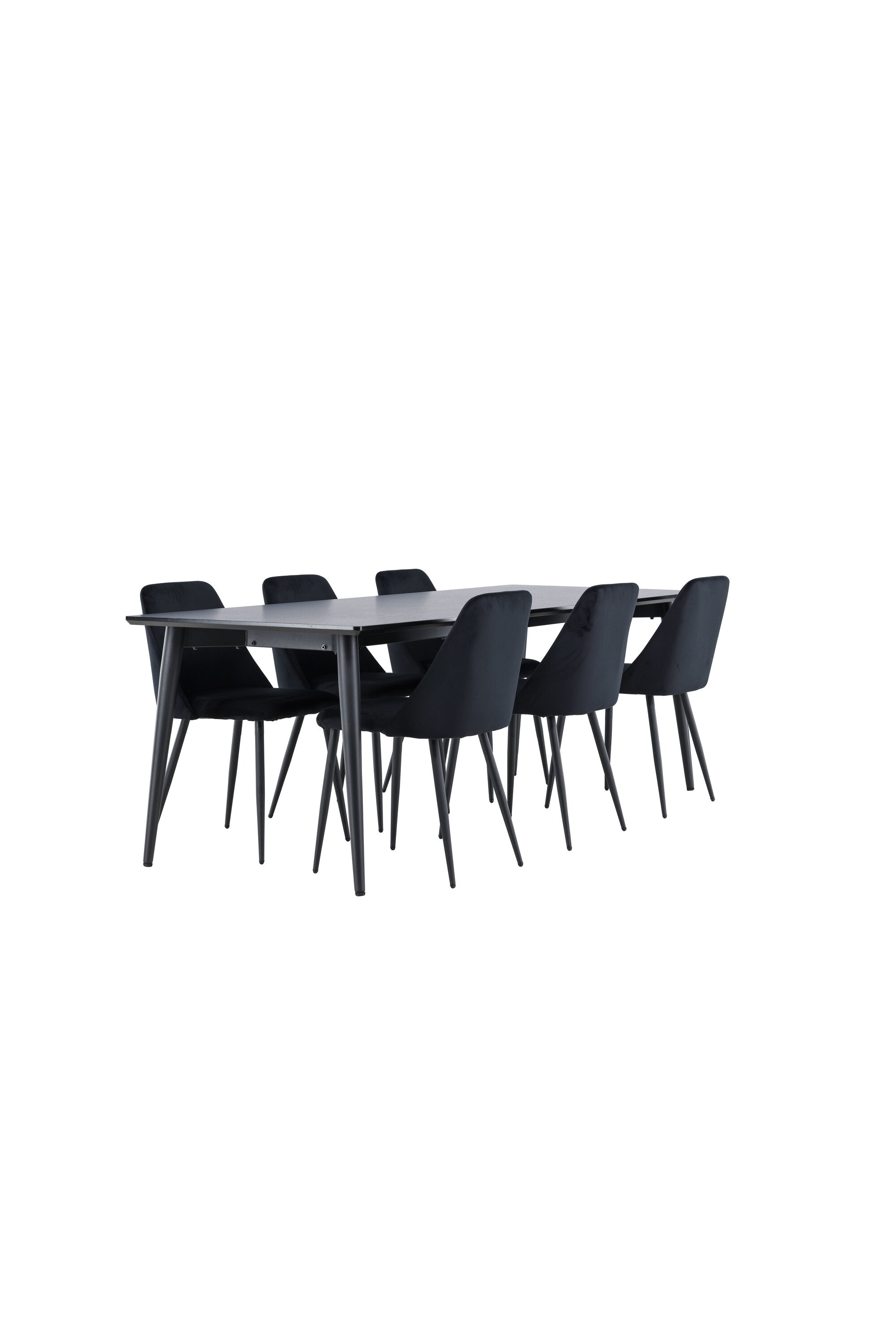 Modernes Esstischset mit dem eleganten Ellis Esstisch und dem komfortablen Night Esszimmerstuhl von Venture Home, ideal für stilvolle Essbereiche.