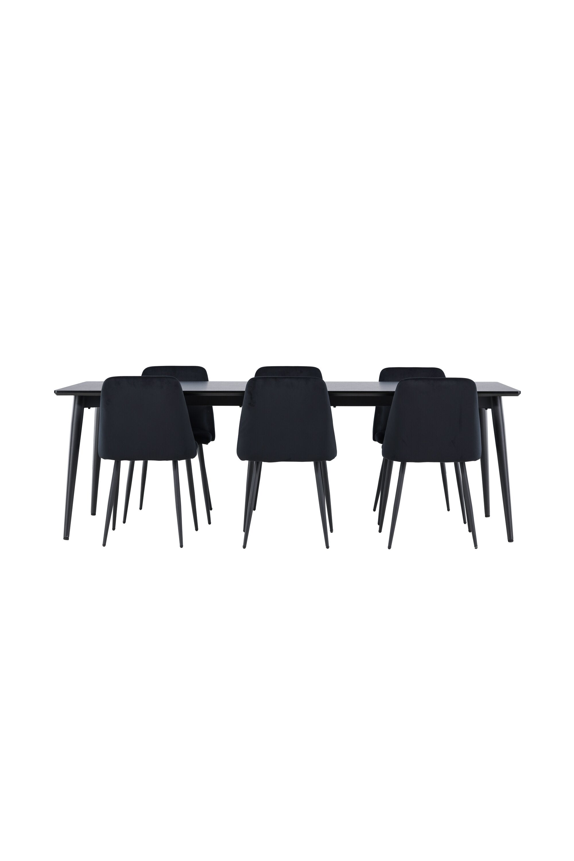 Modernes Esstischset mit dem eleganten Ellis Esstisch und dem komfortablen Night Esszimmerstuhl von Venture Home, ideal für stilvolle Essbereiche.