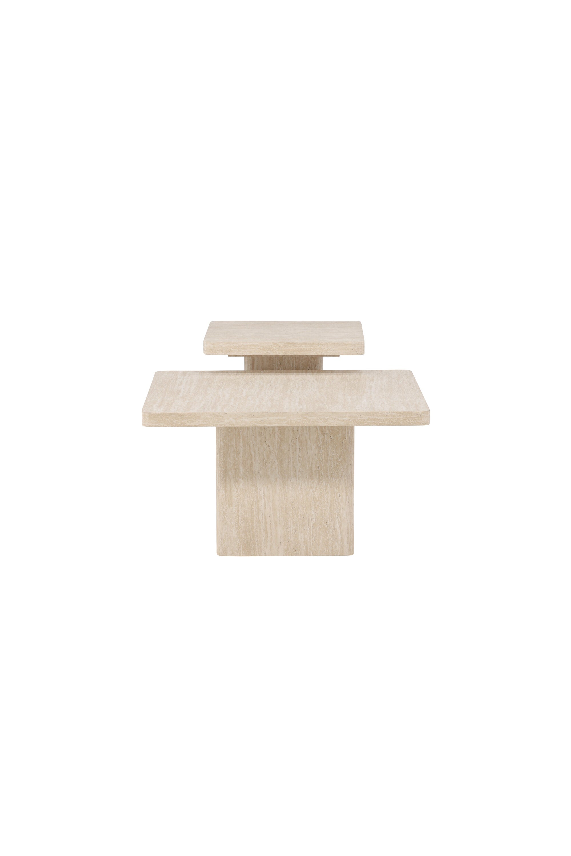 Qvart Sofatisch-Set in Travertinoptik präsentiert im Onlineshop von KAQTU Design AG. Beistelltisch ist von Venture Home