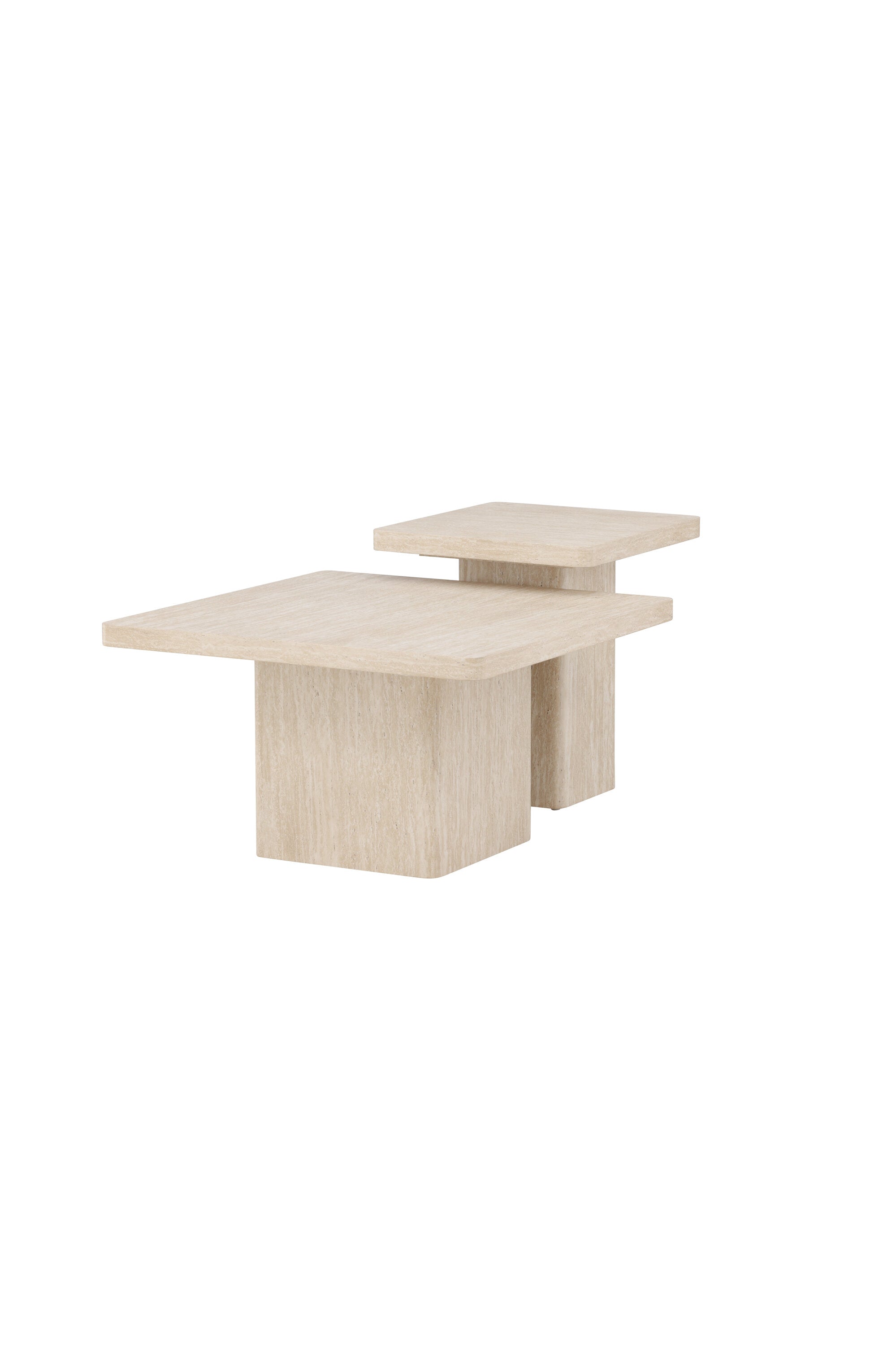 Qvart Sofatisch-Set in Travertinoptik präsentiert im Onlineshop von KAQTU Design AG. Beistelltisch ist von Venture Home