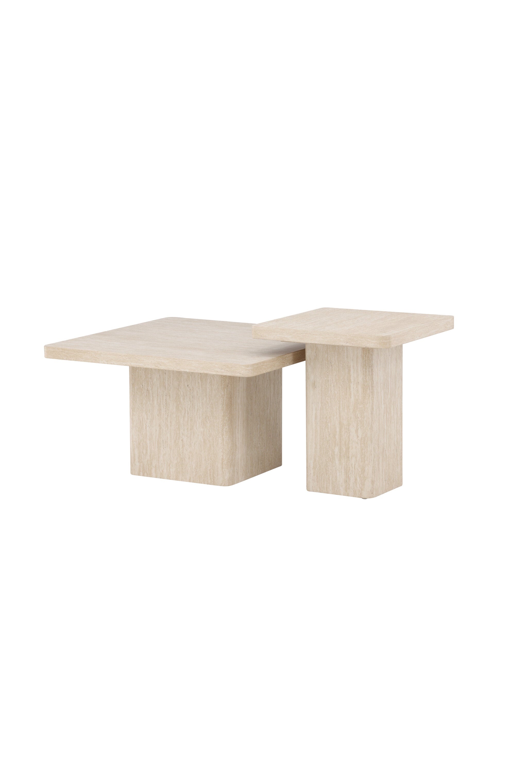 Qvart Sofatisch-Set in Travertinoptik präsentiert im Onlineshop von KAQTU Design AG. Beistelltisch ist von Venture Home
