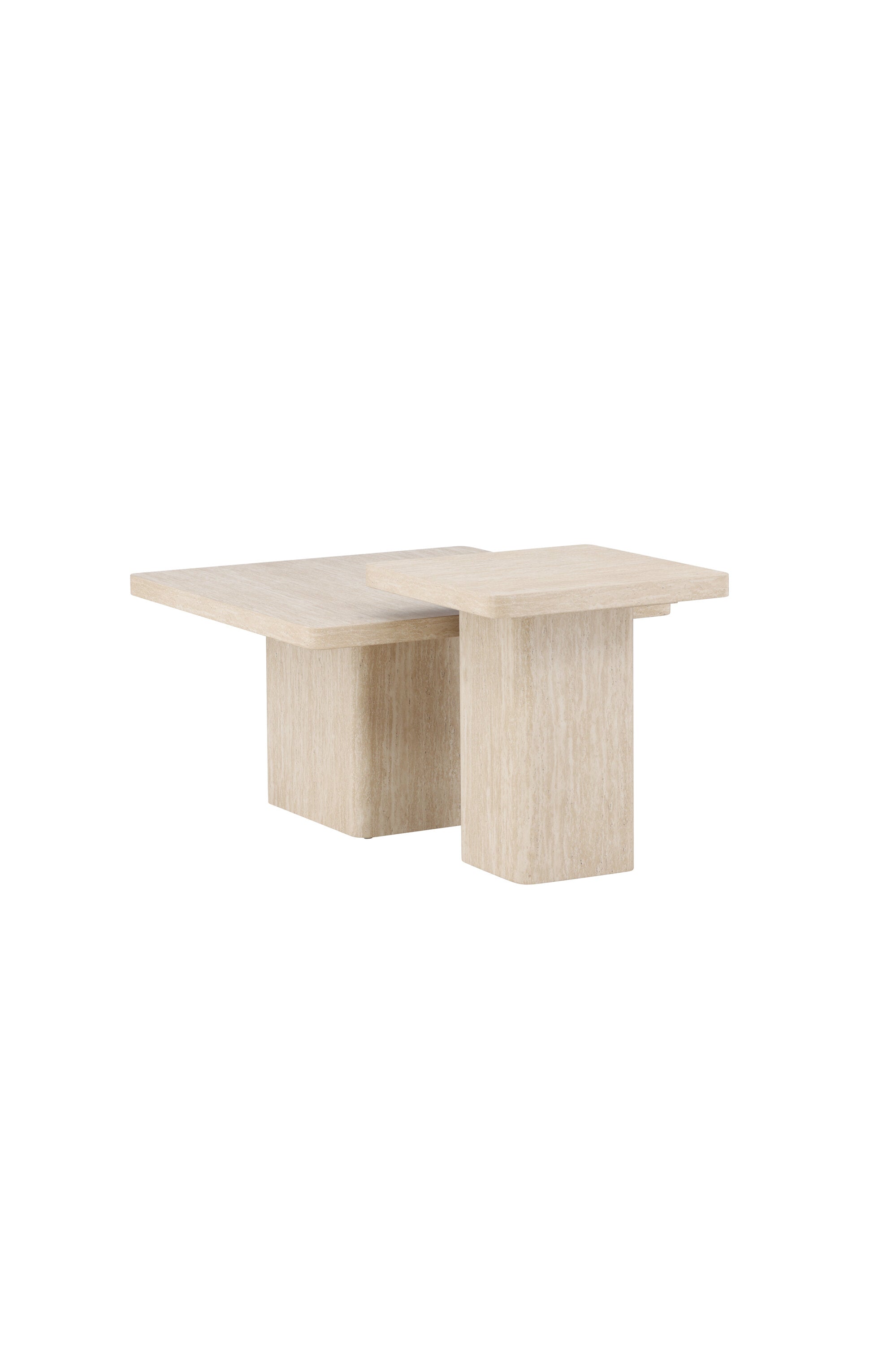 Qvart Sofatisch-Set in Travertinoptik präsentiert im Onlineshop von KAQTU Design AG. Beistelltisch ist von Venture Home
