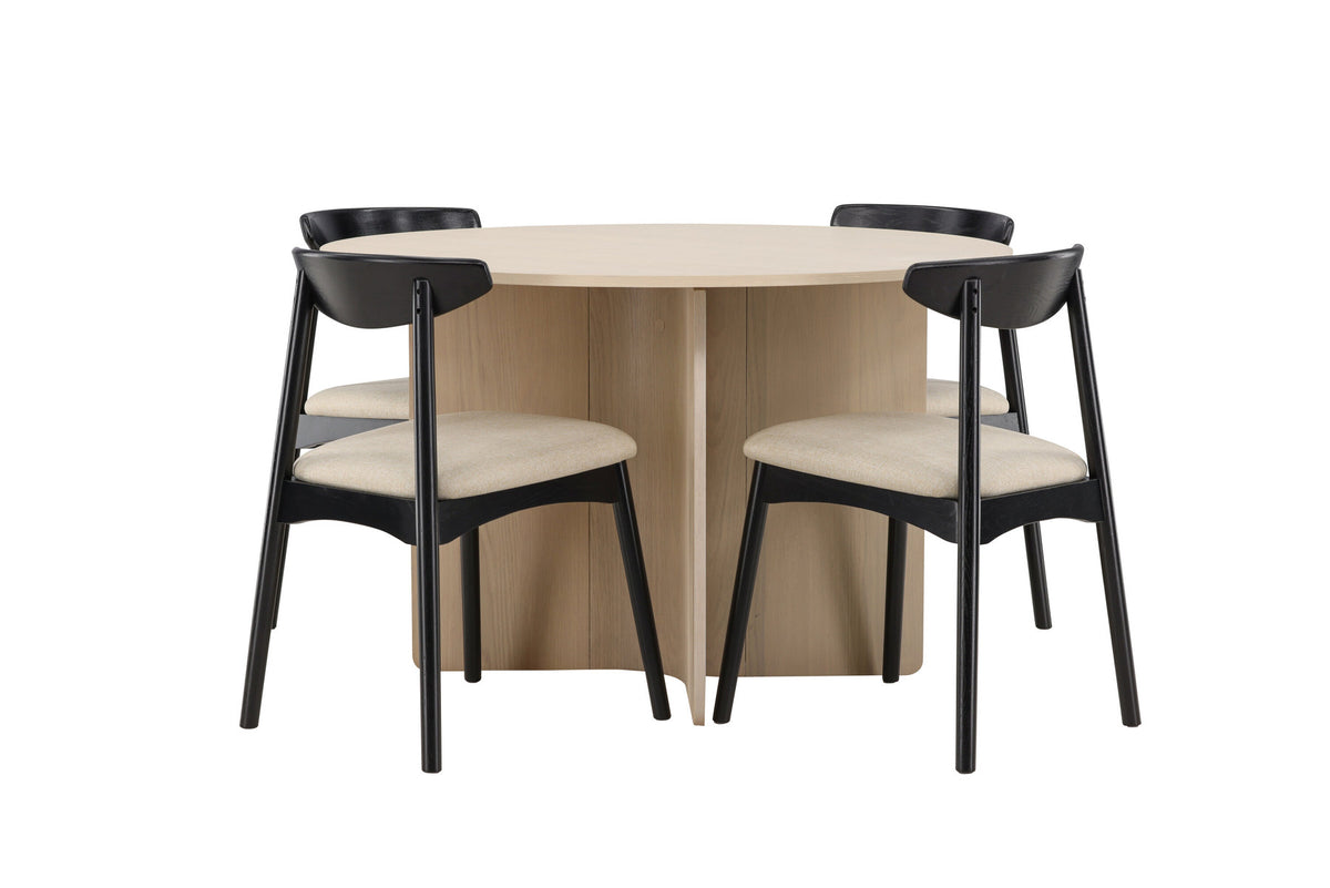 Tyresö Esstisch mit Ven Stühlen in Schwarz präsentiert im Onlineshop von KAQTU Design AG. Esszimmerset ist von Venture Home