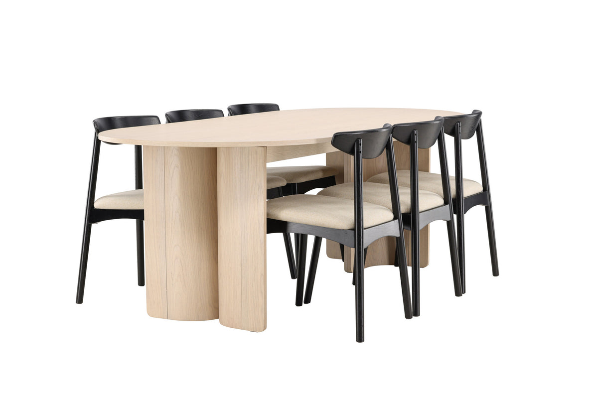 Tyresö Esstisch mit Ven Stühlen in Schwarz präsentiert im Onlineshop von KAQTU Design AG. Esszimmerset ist von Venture Home