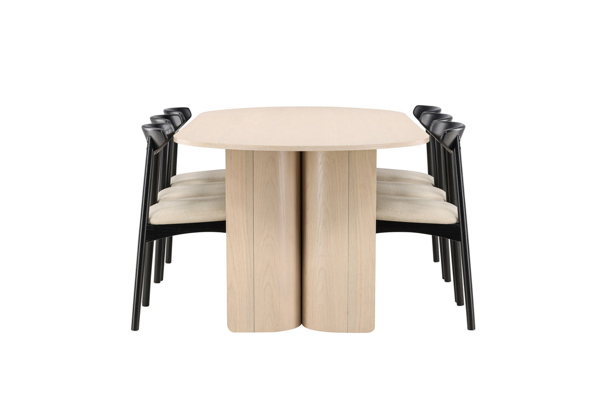 Tyresö Esstisch mit Ven Stühlen in Schwarz präsentiert im Onlineshop von KAQTU Design AG. Esszimmerset ist von Venture Home