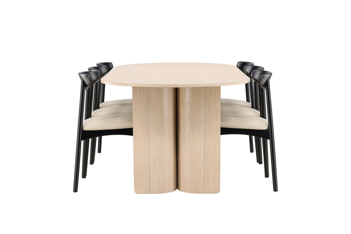 Tyresö Esstisch mit Ven Stühlen in Schwarz präsentiert im Onlineshop von KAQTU Design AG. Esszimmerset ist von Venture Home
