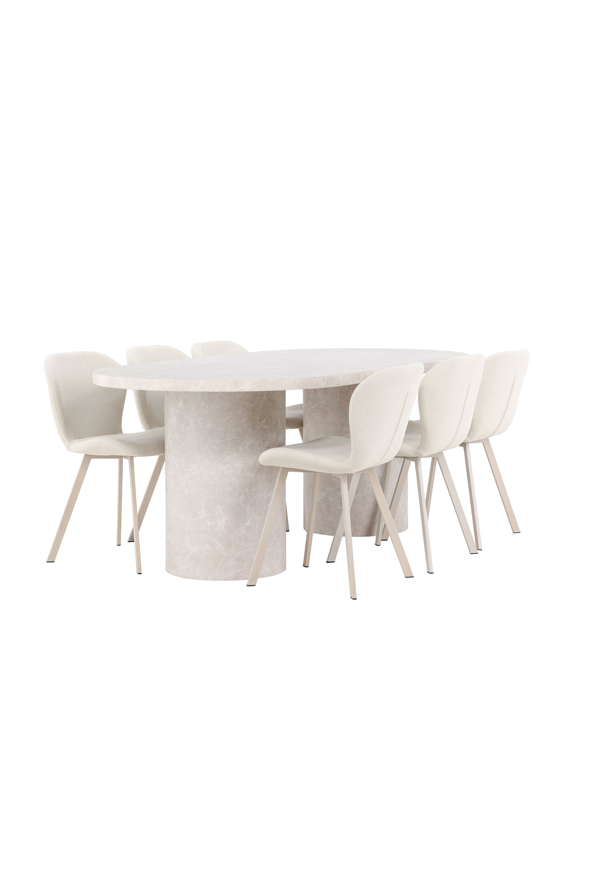 Esstisch Narvik mit Lilja Stuhl in Beige präsentiert im Onlineshop von KAQTU Design AG. Esszimmerset ist von Venture Home