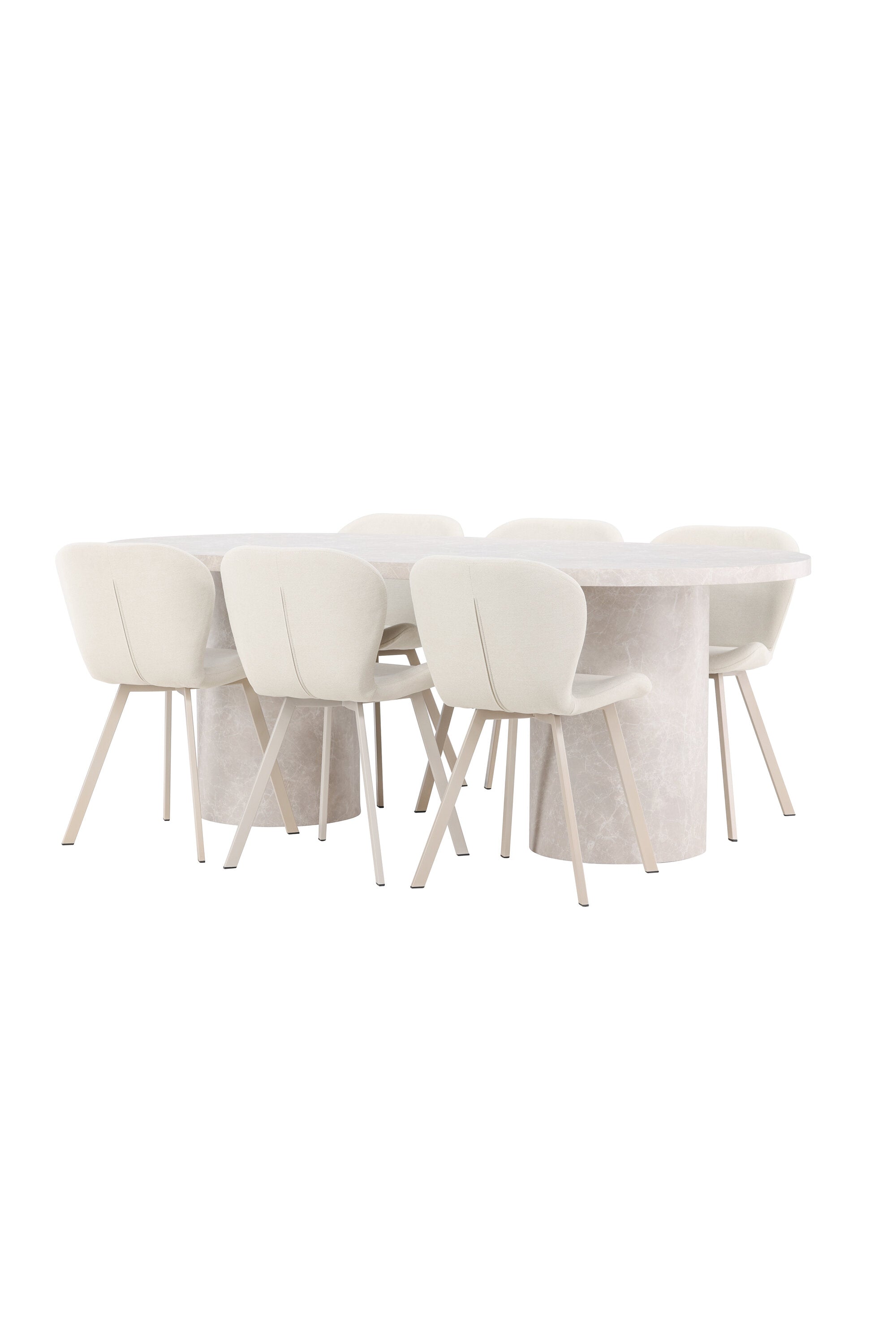 Esstisch Narvik mit Lilja Stuhl in Beige präsentiert im Onlineshop von KAQTU Design AG. Esszimmerset ist von Venture Home