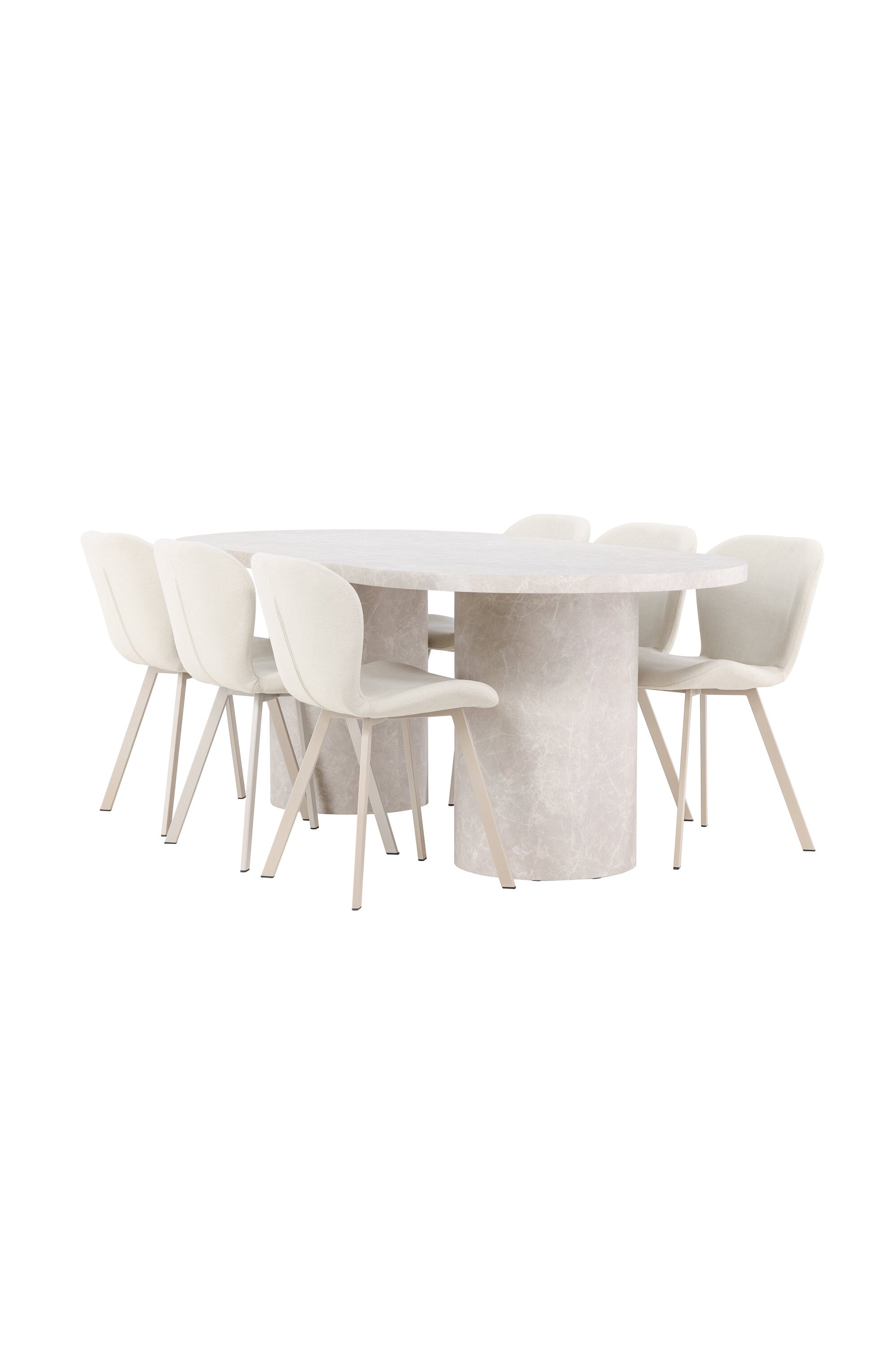Esstisch Narvik mit Lilja Stuhl in Beige präsentiert im Onlineshop von KAQTU Design AG. Esszimmerset ist von Venture Home