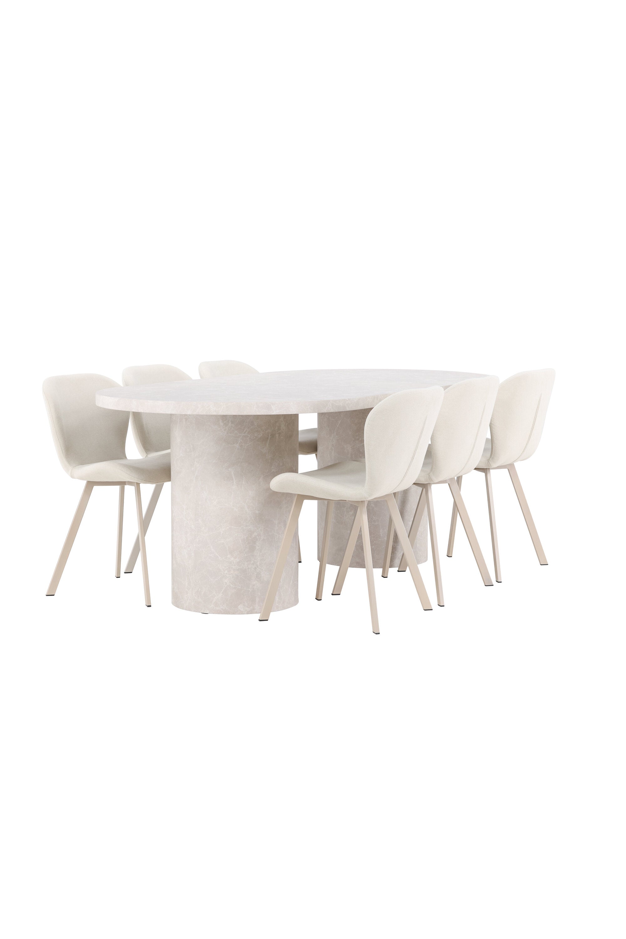 Esstisch Narvik mit Lilja Stuhl in Beige präsentiert im Onlineshop von KAQTU Design AG. Esszimmerset ist von Venture Home