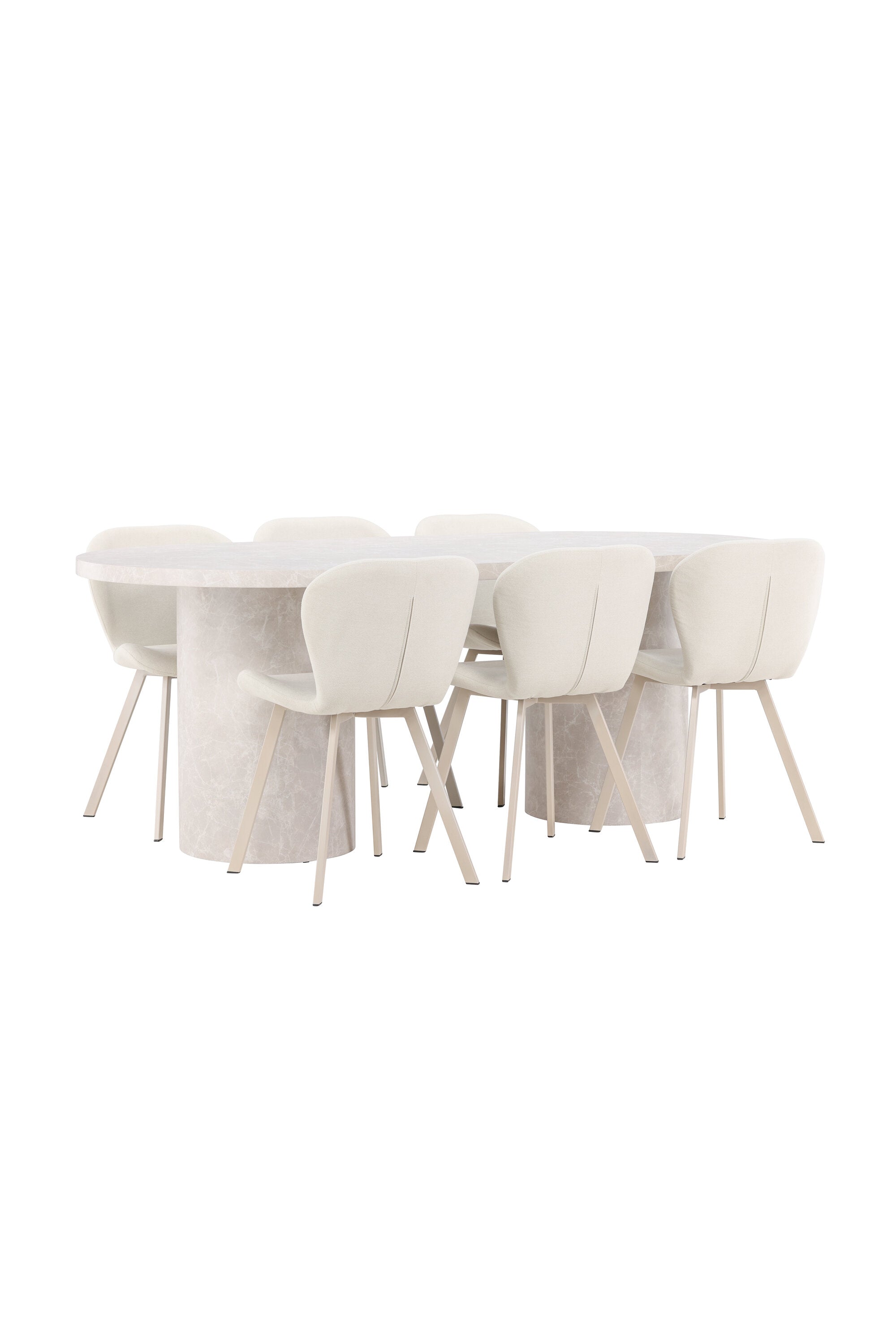 Esstisch Narvik mit Lilja Stuhl in Beige präsentiert im Onlineshop von KAQTU Design AG. Esszimmerset ist von Venture Home