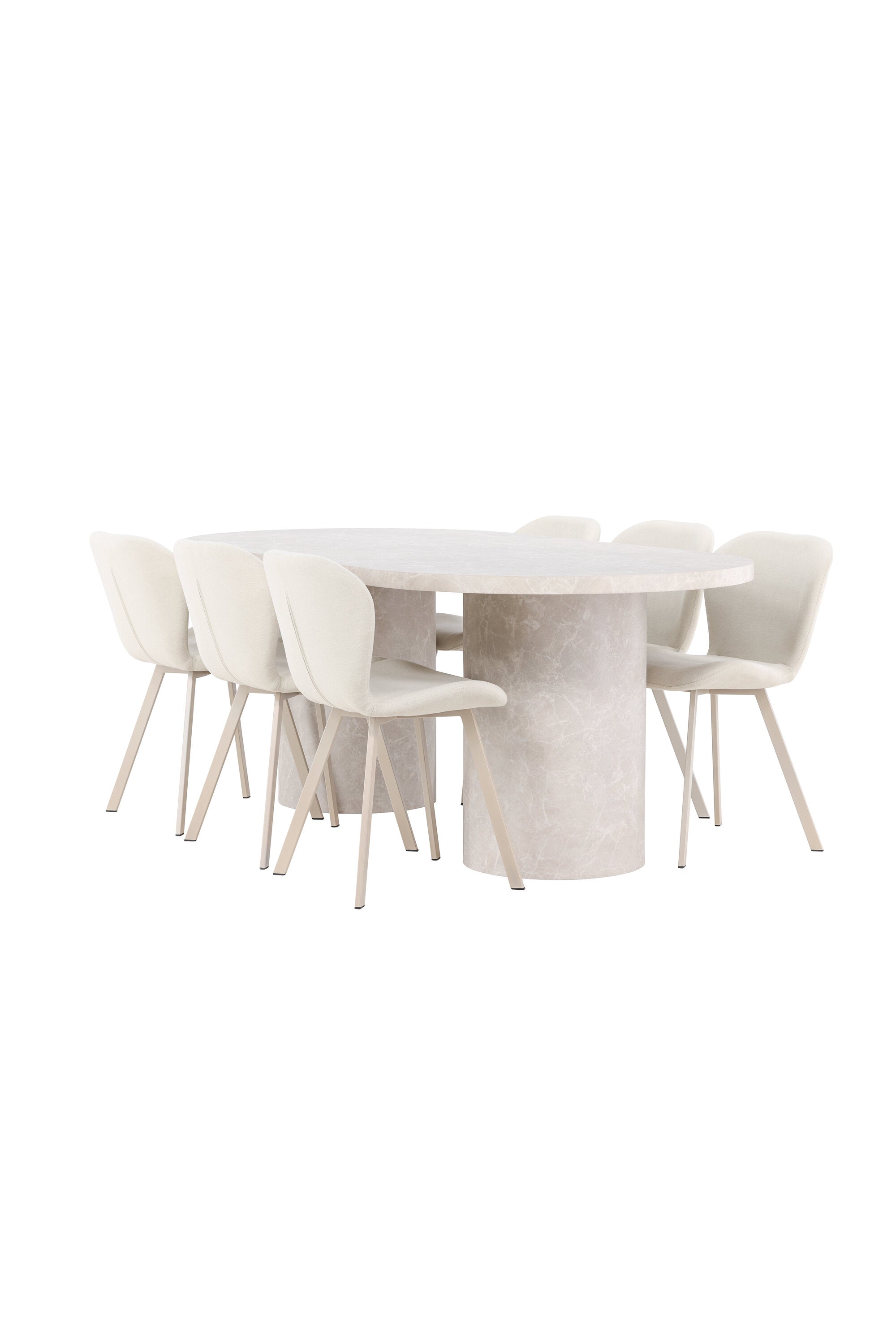 Esstisch Narvik mit Lilja Stuhl in Beige präsentiert im Onlineshop von KAQTU Design AG. Esszimmerset ist von Venture Home