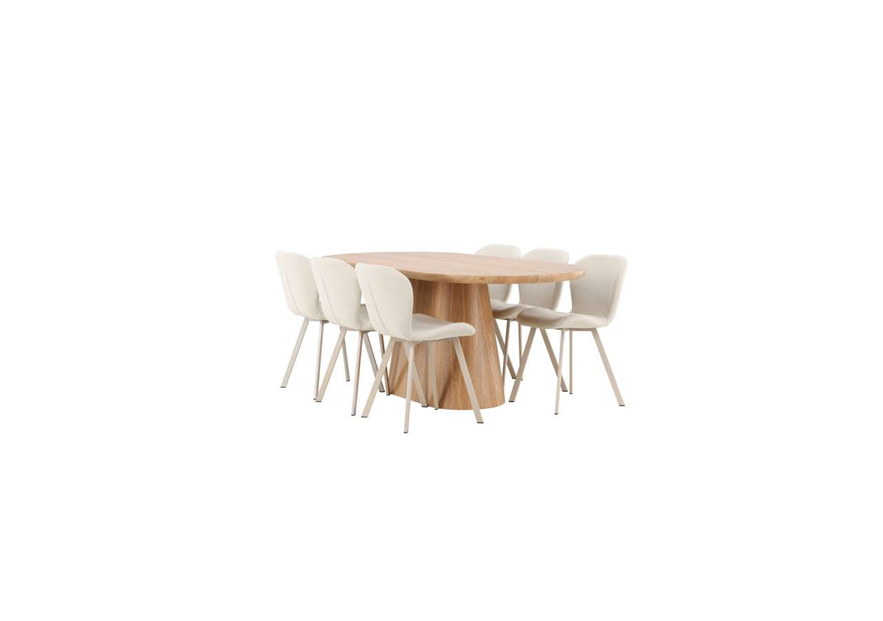 Der Esstisch Stjärnö mit Lilja Stühlen von Venture Home kombiniert stilvolles Design mit Funktionalität für Ihr Esszimmer.