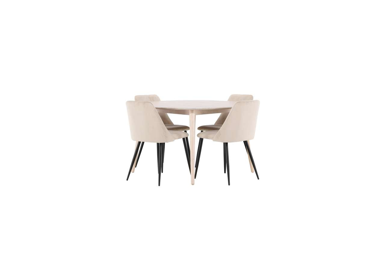 Moderner Esstisch Flora von Venture Home mit stilvollem Nachtstuhl, ideal für ein elegantes und zeitgemässes Esszimmer.