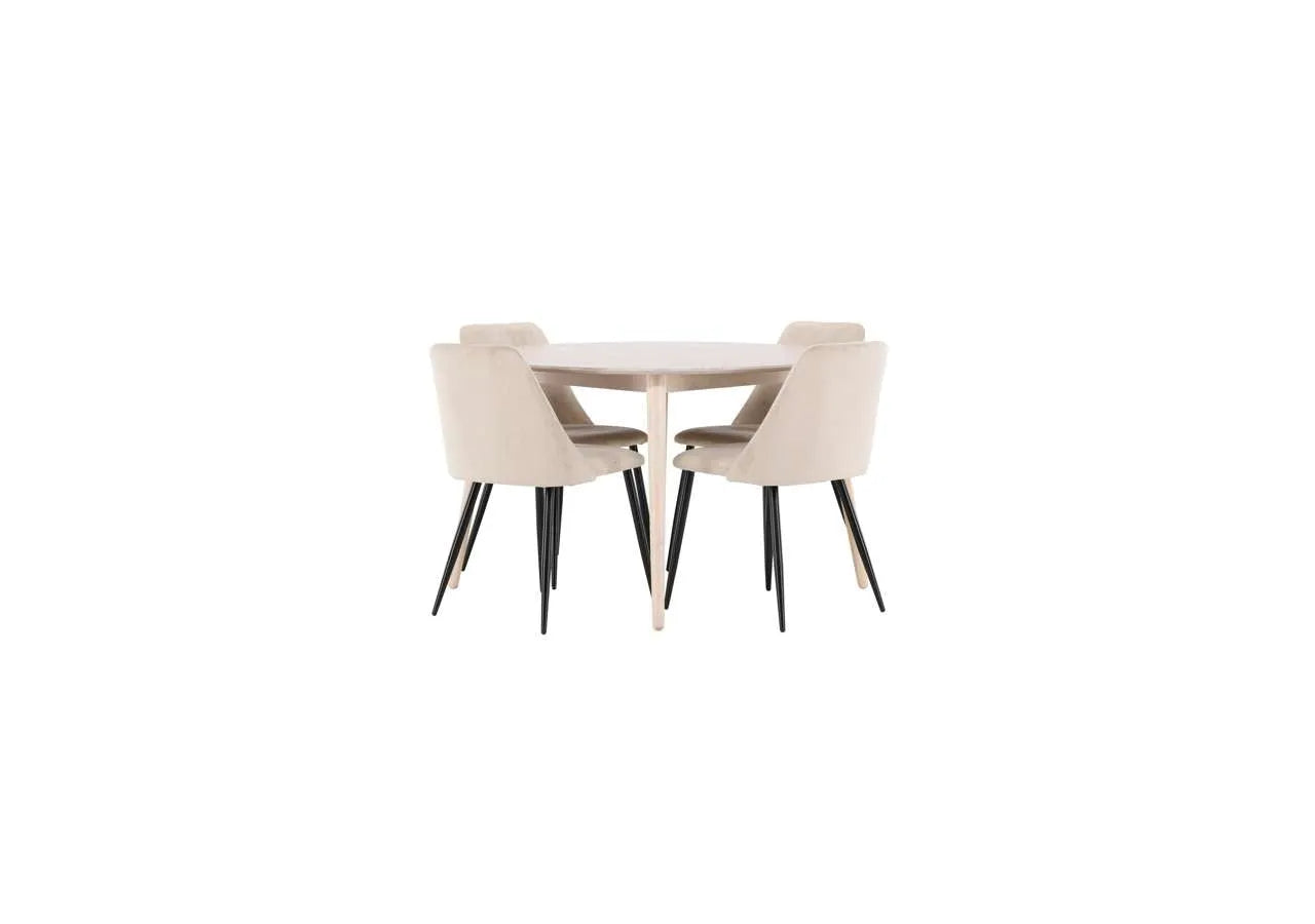 Moderner Esstisch Flora von Venture Home mit stilvollem Nachtstuhl, ideal für ein elegantes und zeitgemäßes Esszimmer.