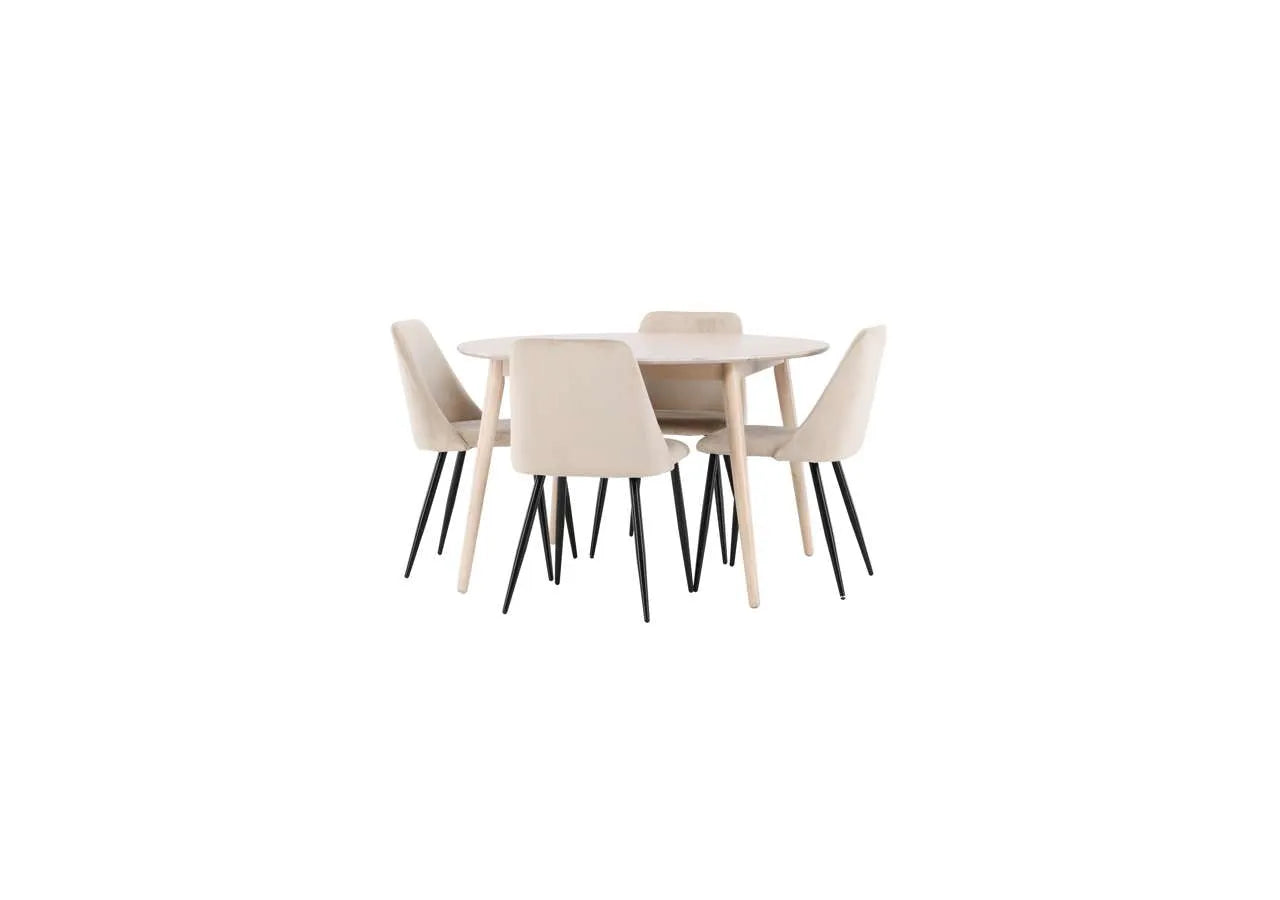 Moderner Esstisch Flora von Venture Home mit stilvollem Nachtstuhl, ideal für ein elegantes und zeitgemäßes Esszimmer.