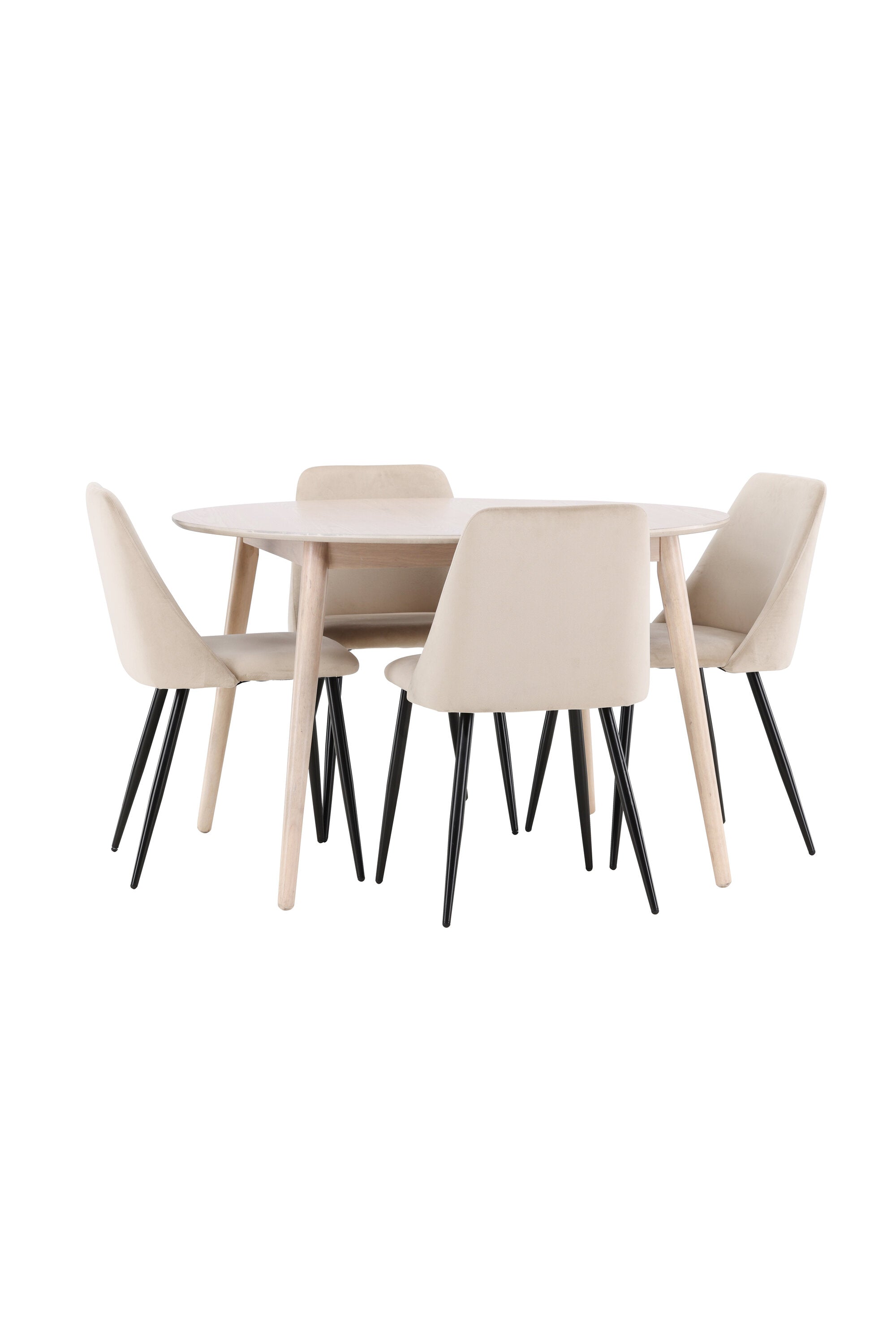 Esstisch Flora mit Nachtstuhl in White Wash präsentiert im Onlineshop von KAQTU Design AG. Esszimmerset ist von Venture Home