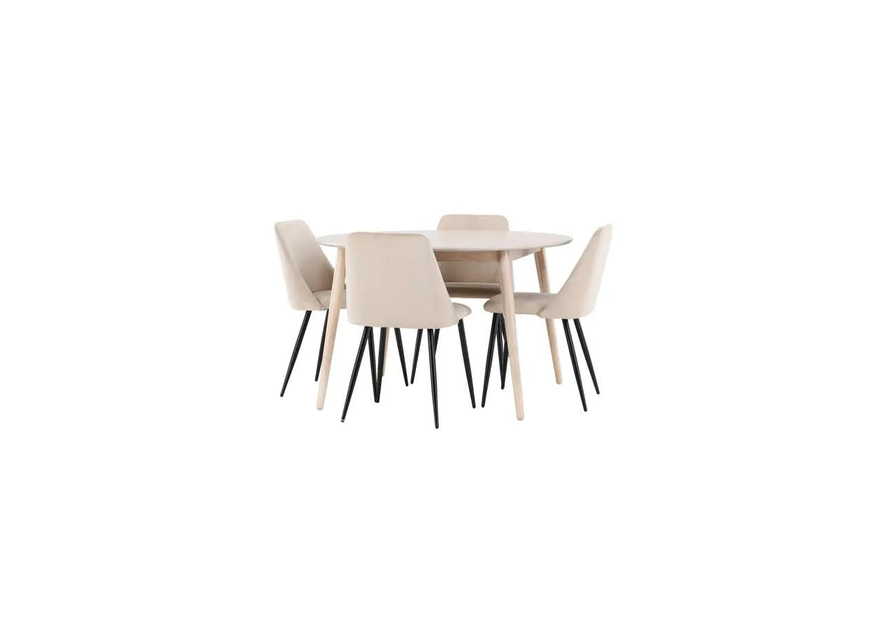 Moderner Esstisch Flora von Venture Home mit stilvollem Nachtstuhl, ideal für ein elegantes und zeitgemäßes Esszimmer.