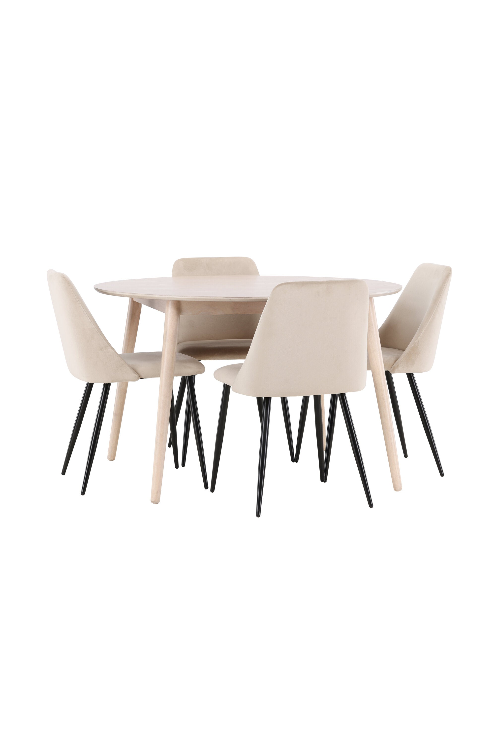 Esstisch Flora mit Nachtstuhl in White Wash präsentiert im Onlineshop von KAQTU Design AG. Esszimmerset ist von Venture Home