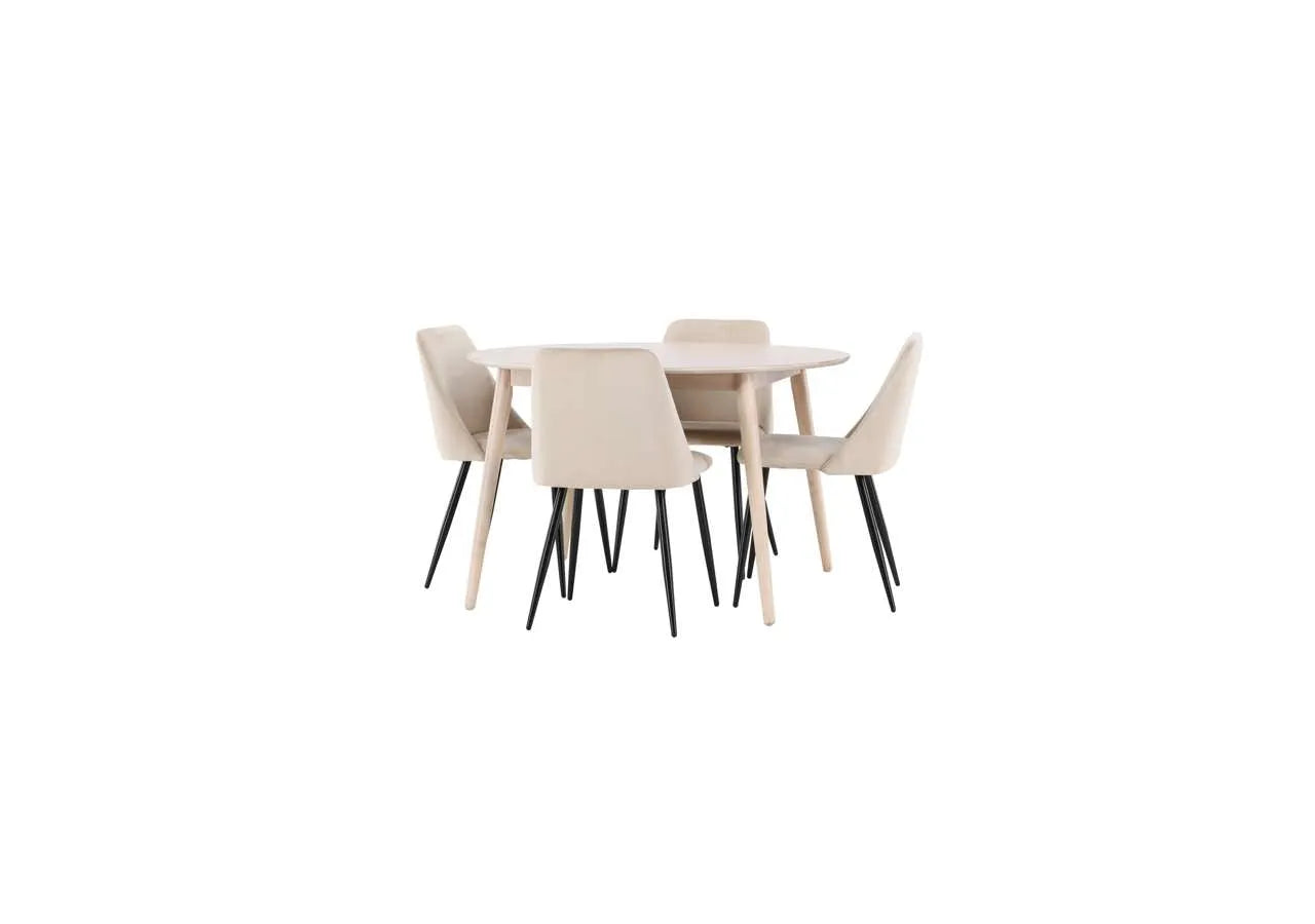 Moderner Esstisch Flora von Venture Home mit stilvollem Nachtstuhl, ideal für ein elegantes und zeitgemäßes Esszimmer.