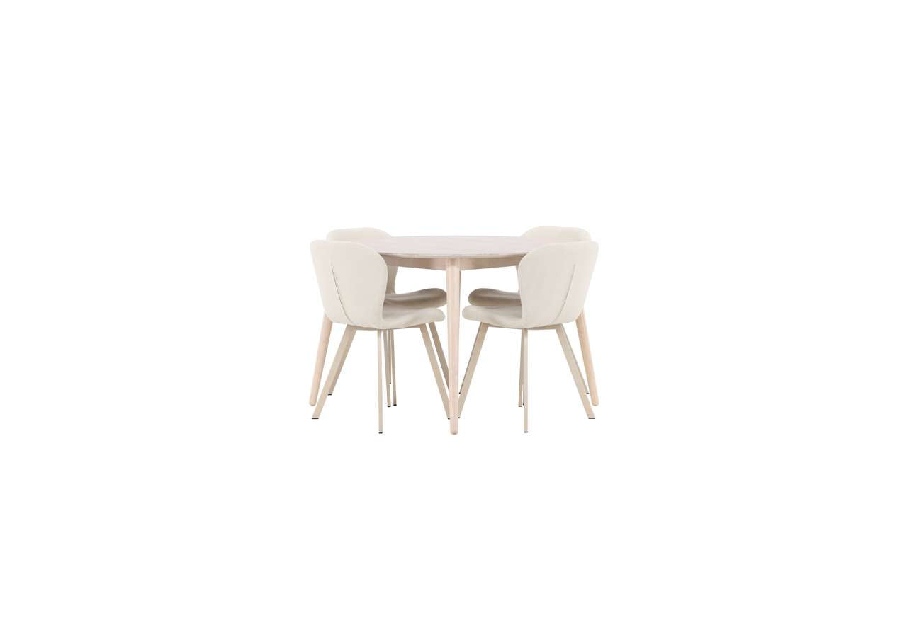 Moderner Esstisch Flora mit Lilja Stühlen von Venture Home – stilvolles Design für ein elegantes Esszimmer.