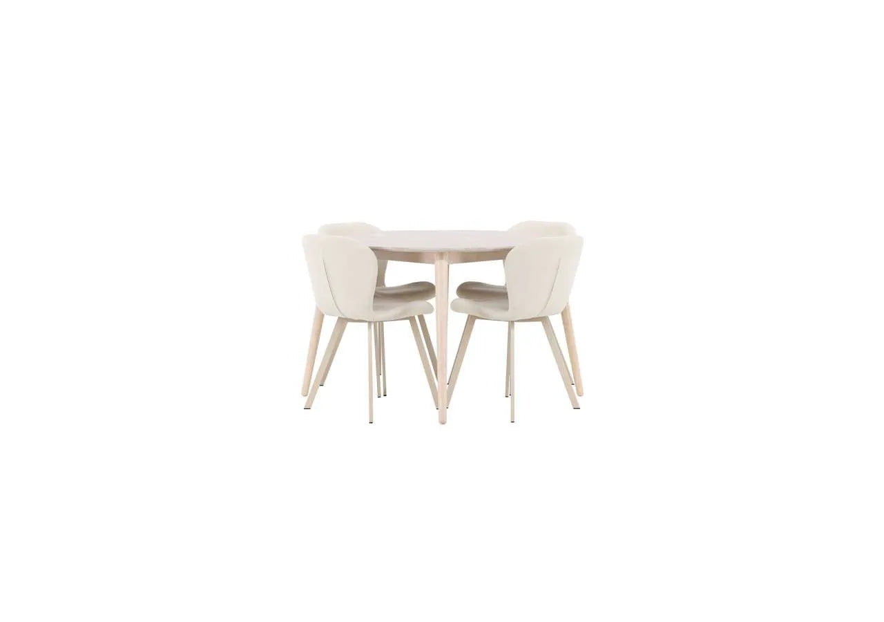 Moderner Esstisch Flora mit Lilja Stühlen von Venture Home – stilvolles Design für ein elegantes Esszimmer.