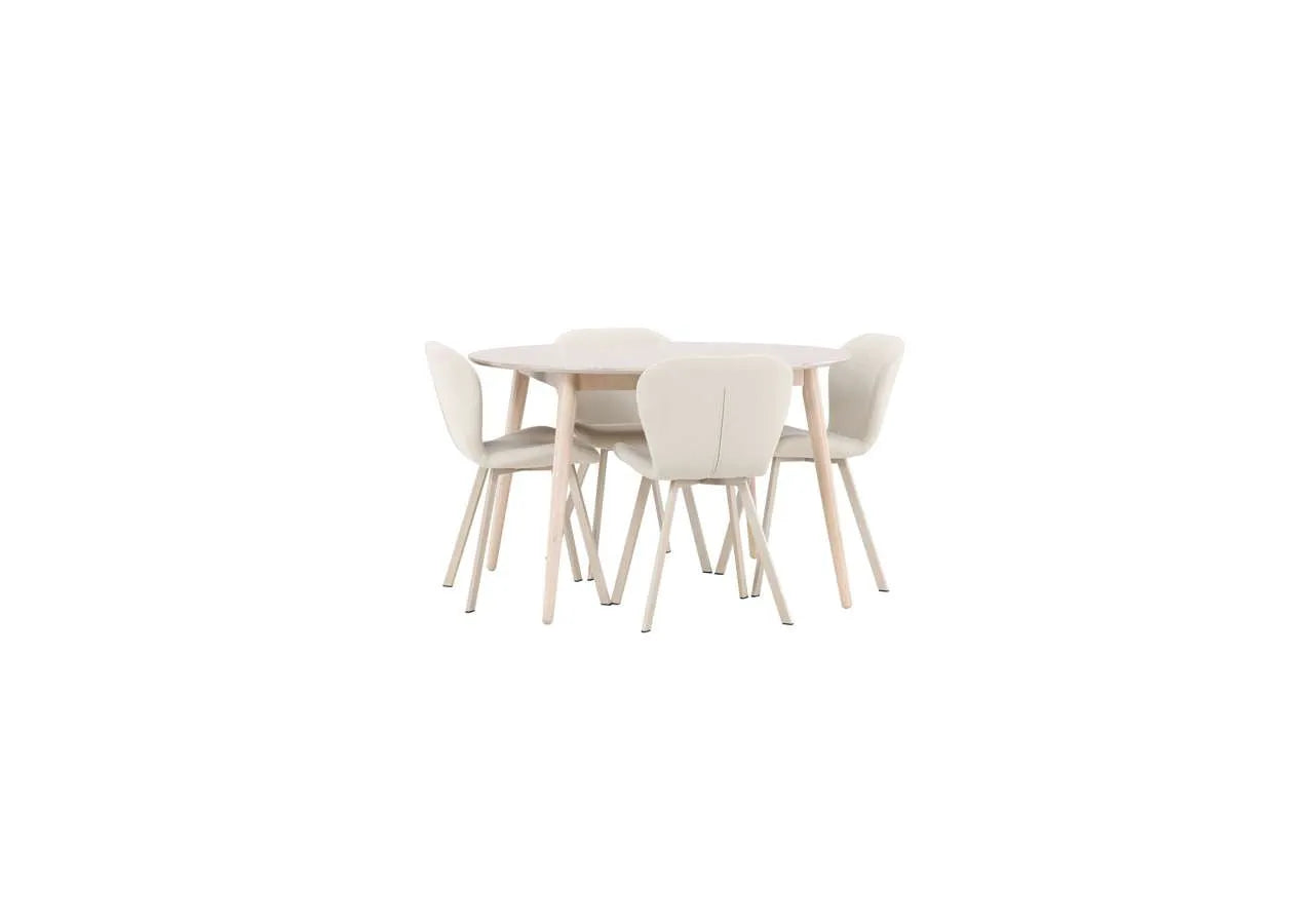 Eleganter Esstisch Flora mit Lilja Stühlen von Venture Home – modernes Design für stilvolle Esszimmer.
