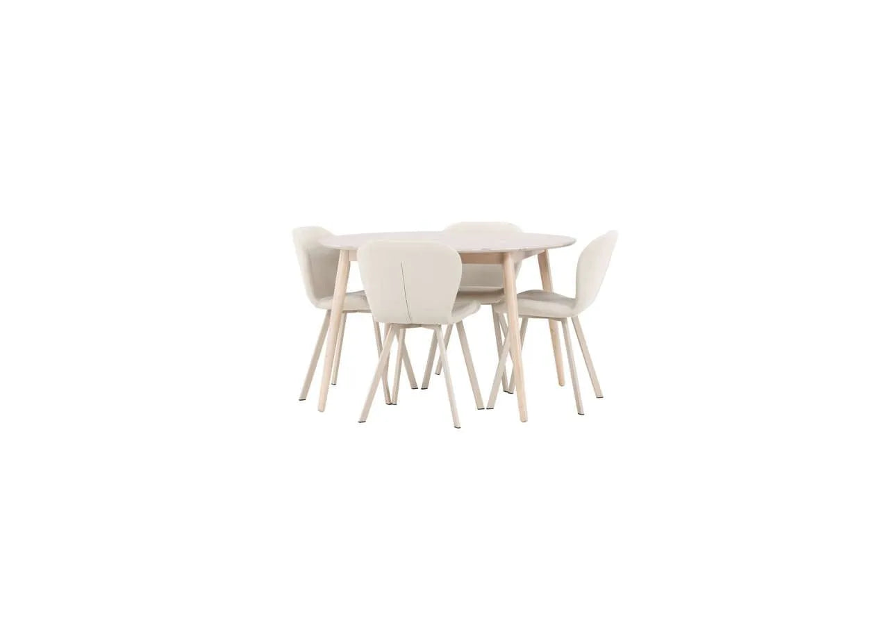 Moderner Esstisch Flora mit Lilja Stühlen von Venture Home – stilvolles Design für ein elegantes Esszimmer.