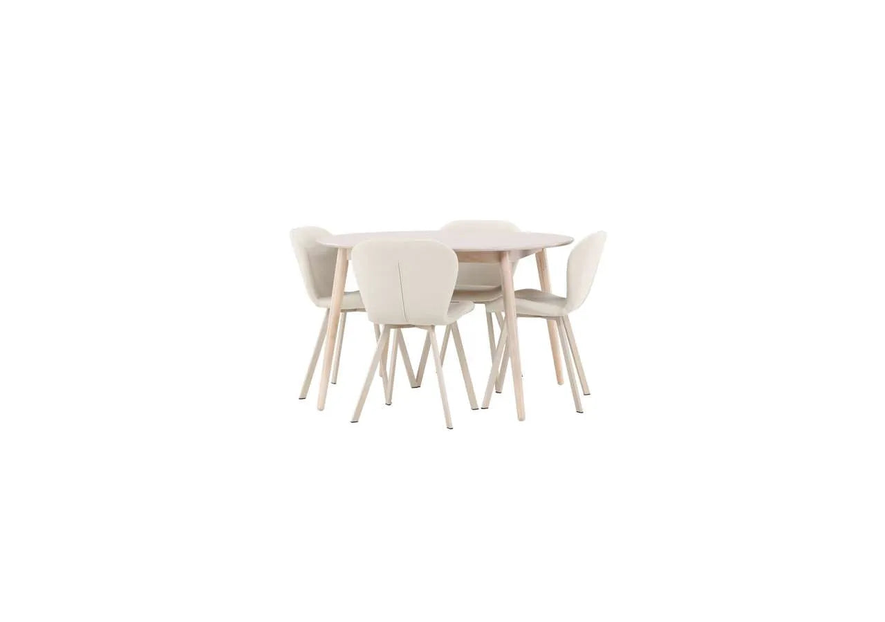 Eleganter Esstisch Flora mit Lilja Stühlen von Venture Home – modernes Design für stilvolle Esszimmer.
