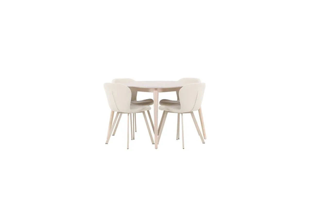 Moderner Esstisch Flora mit Lilja Stühlen von Venture Home – stilvolles Design für ein elegantes Esszimmer.