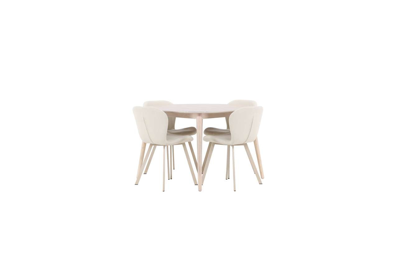 Moderner Esstisch Flora mit Lilja Stühlen von Venture Home – stilvolles Design für ein elegantes Esszimmer.