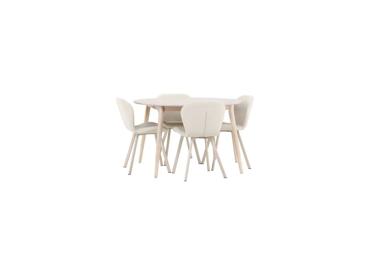 Eleganter Esstisch Flora mit Lilja Stühlen von Venture Home – modernes Design für stilvolle Esszimmer.