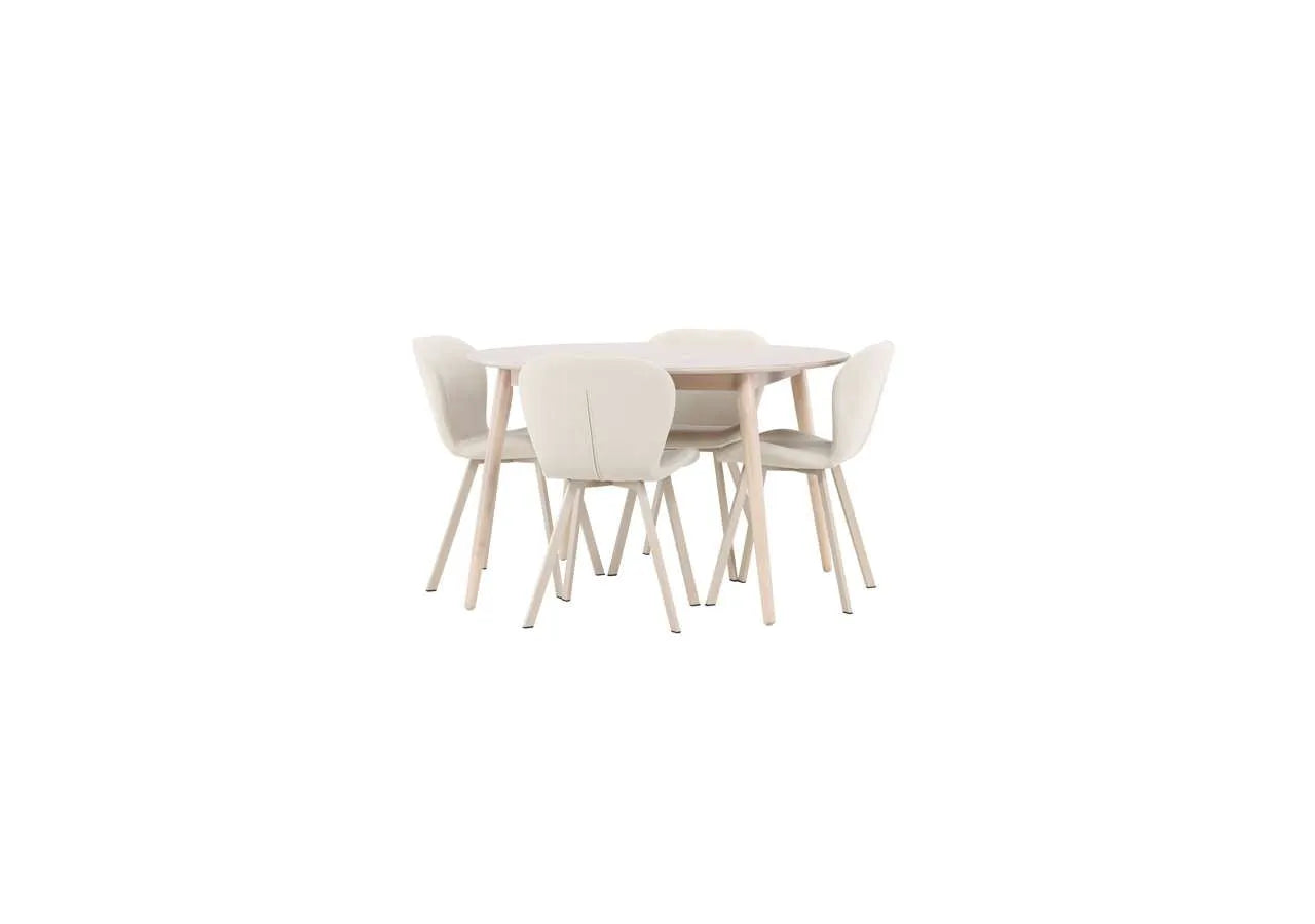 Moderner Esstisch Flora mit Lilja Stühlen von Venture Home – stilvolles Design für ein elegantes Esszimmer.