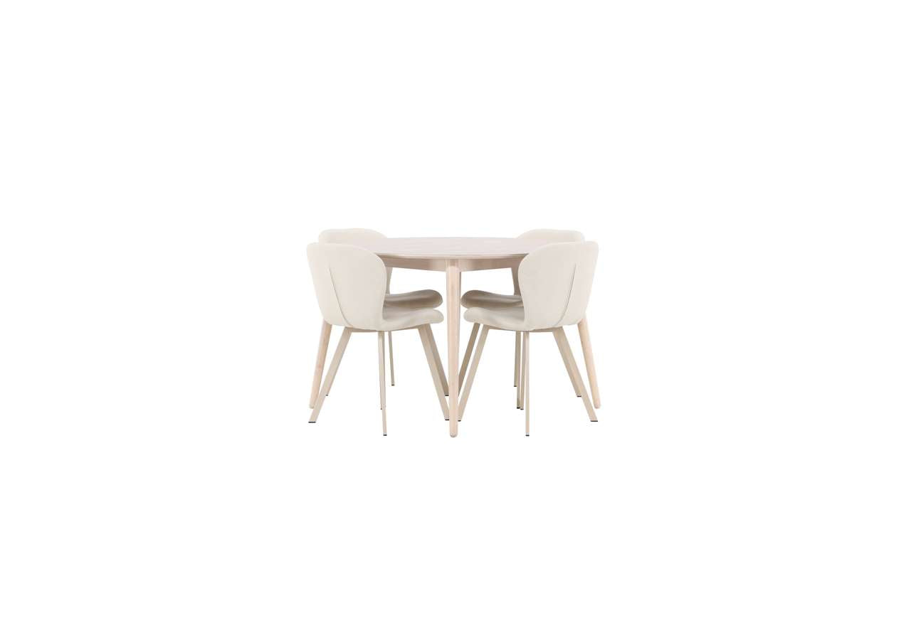 Eleganter Esstisch Flora mit Lilja Stühlen von Venture Home – modernes Design für stilvolle Esszimmer.