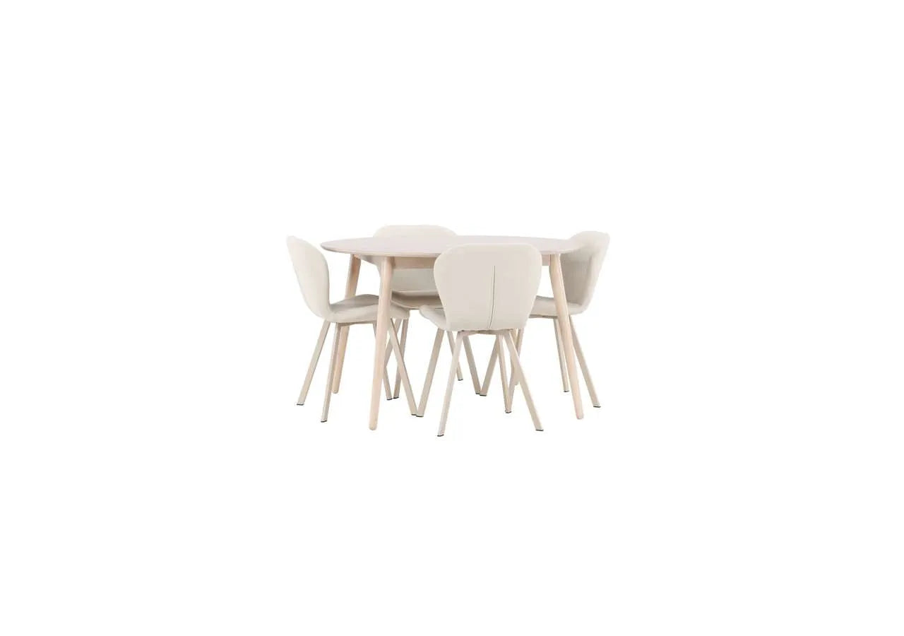 Moderner Esstisch Flora mit Lilja Stühlen von Venture Home – stilvolles Design für ein elegantes Esszimmer.