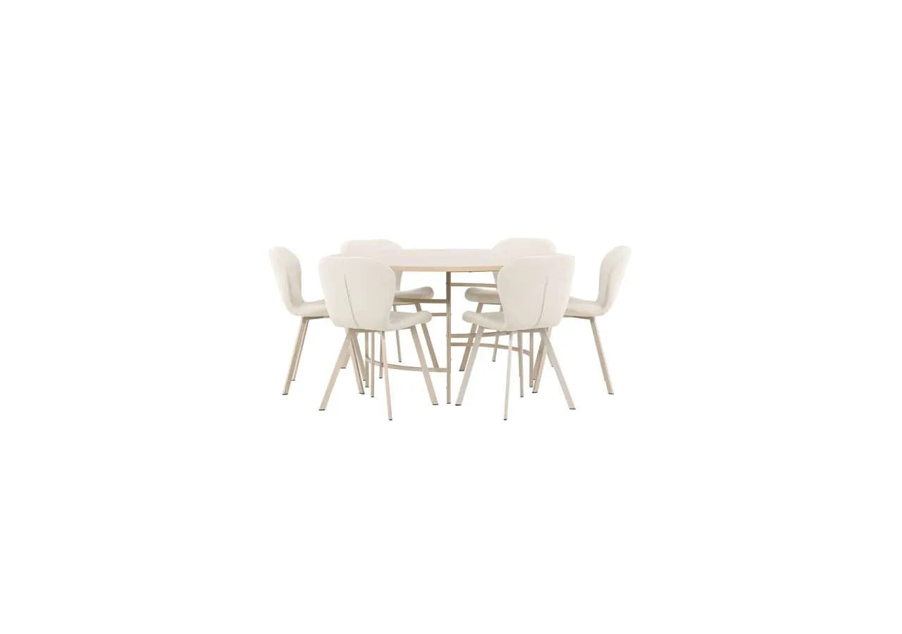 Moderner Esstisch Copenhagen mit stilvollen Lilja Stühlen von Venture Home, ideal für ein elegantes und zeitgemäßes Esszimmer.