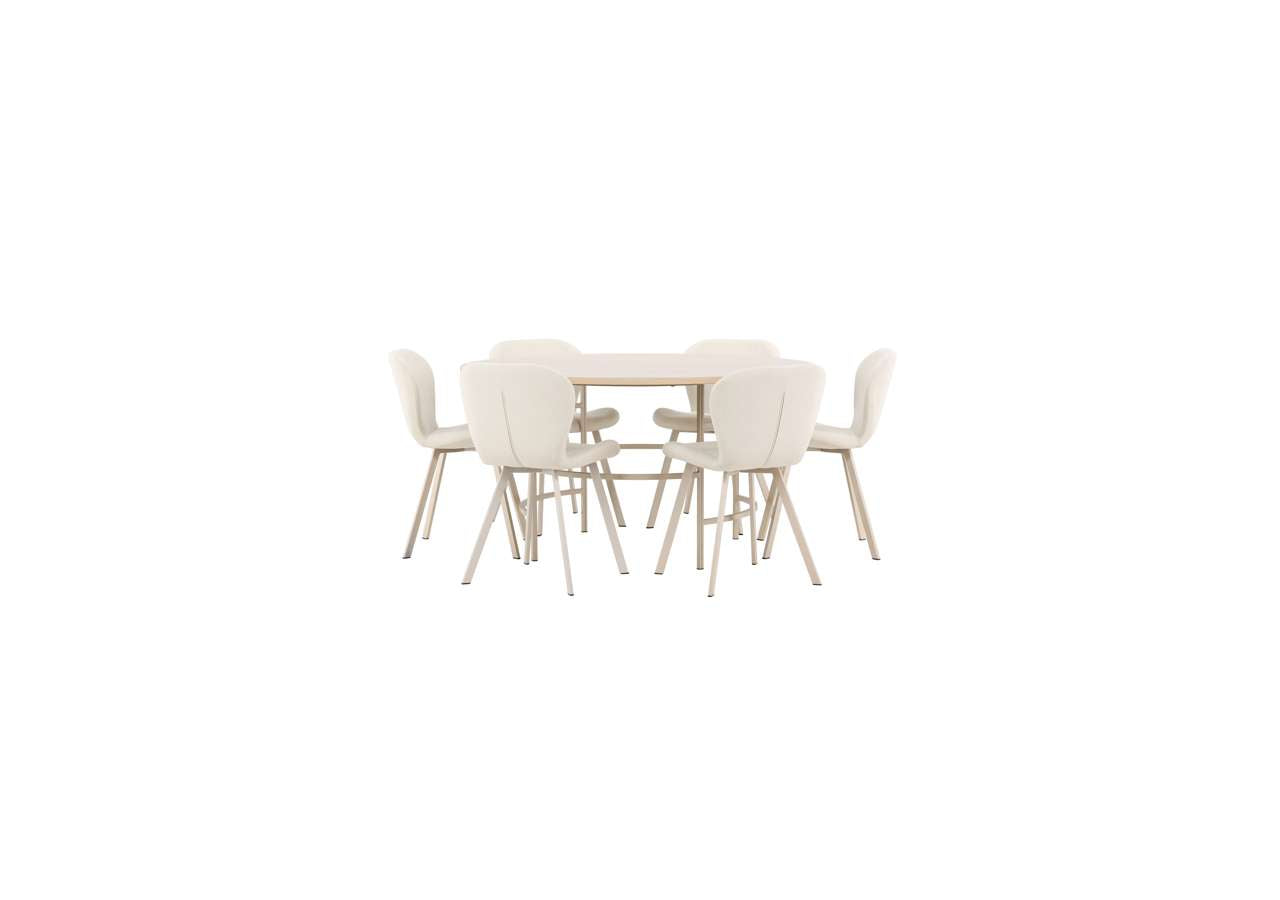 Moderner Esstisch Copenhagen mit Lilja Stühlen von Venture Home, ideal für stilvolle und zeitgemässe Esszimmer.