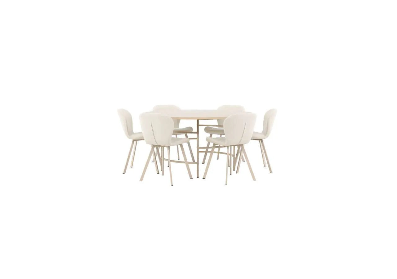 Moderner Esstisch Copenhagen mit stilvollen Lilja Stühlen von Venture Home, ideal für ein elegantes Esszimmer.