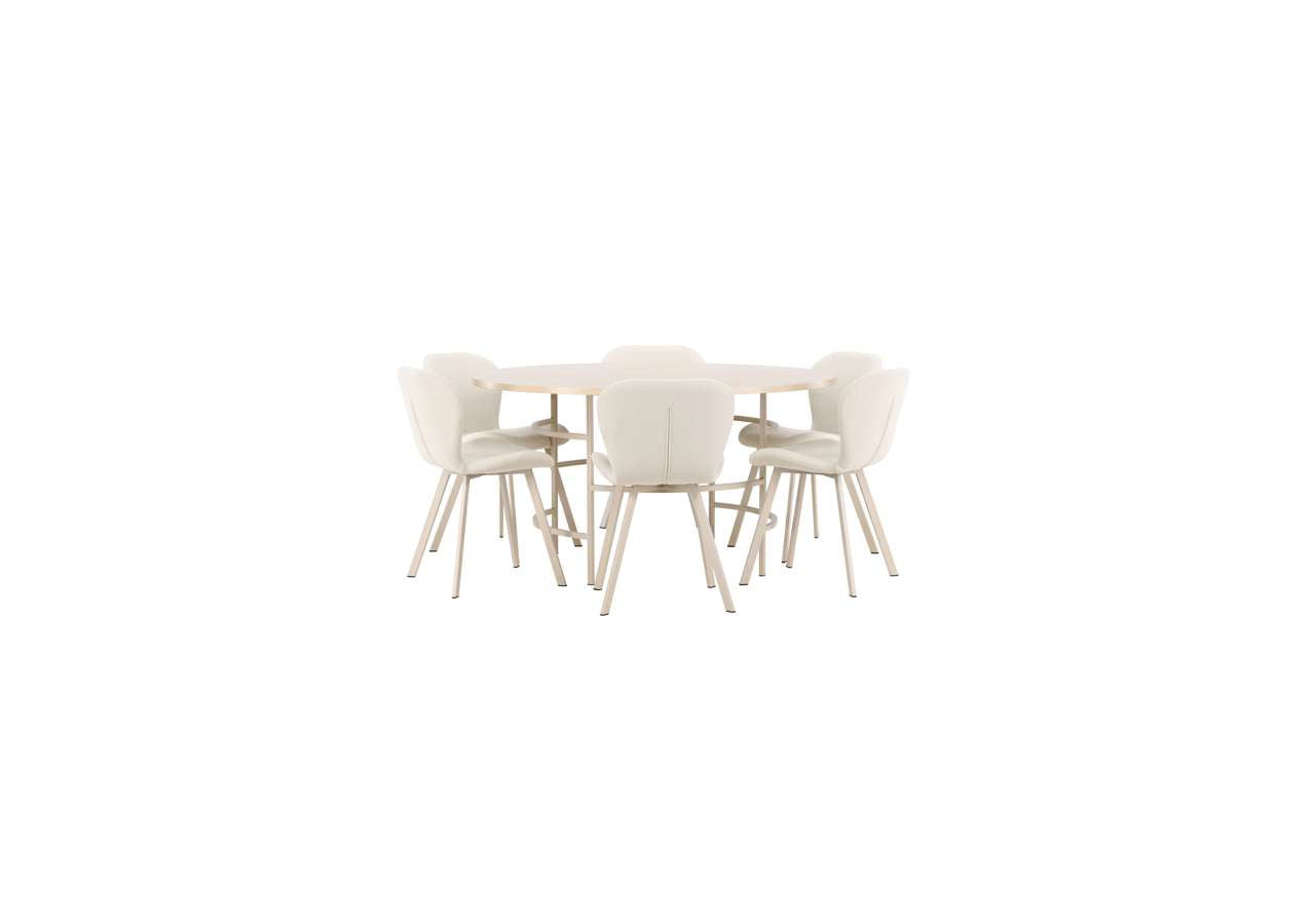 Eleganter Esstisch Copenhagen mit Lilja Stühlen von Venture Home, perfekt für ein modernes und stilvolles Esszimmer.
