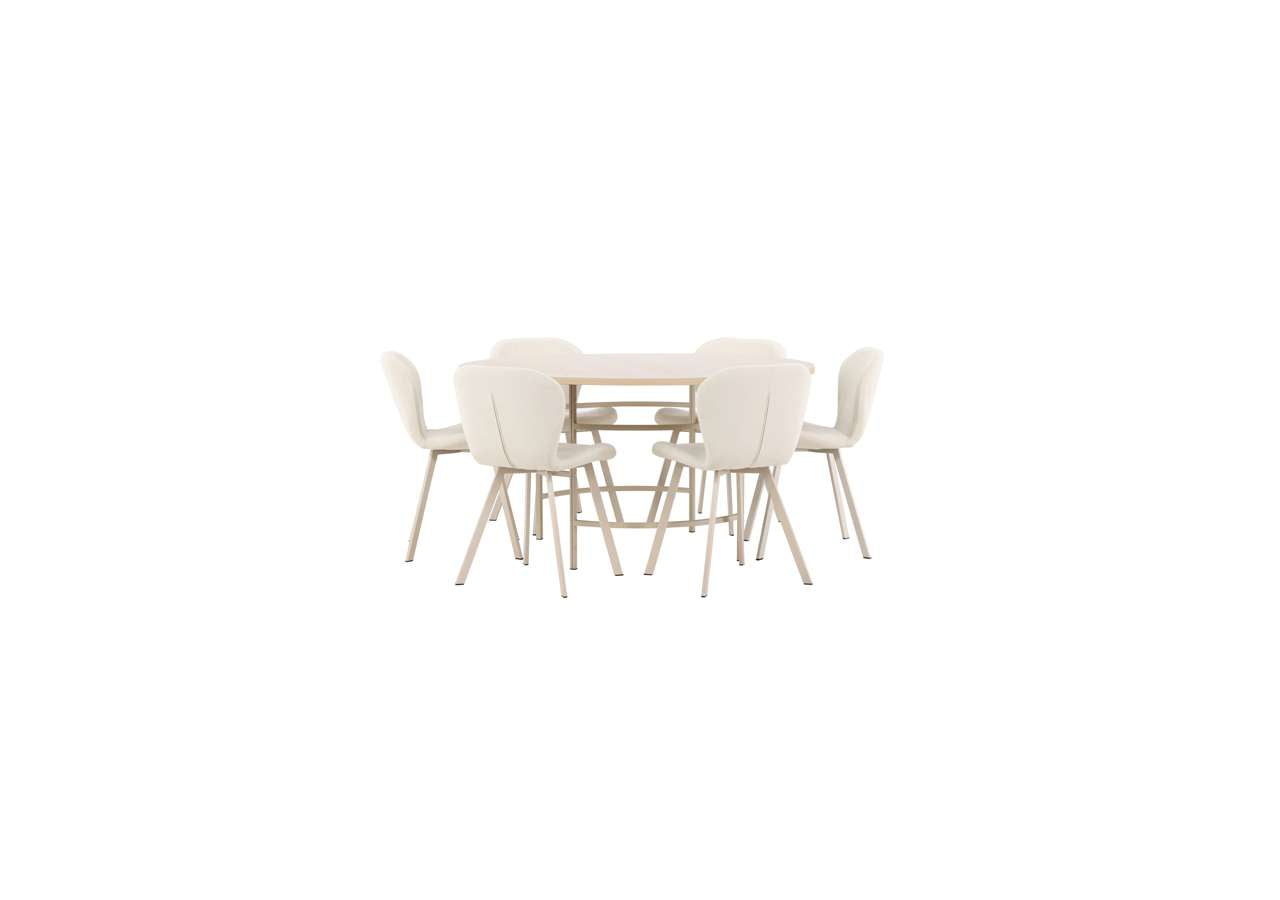 Moderner Esstisch Copenhagen mit Lilja Stühlen von Venture Home, ideal für stilvolle und zeitgemässe Esszimmer.